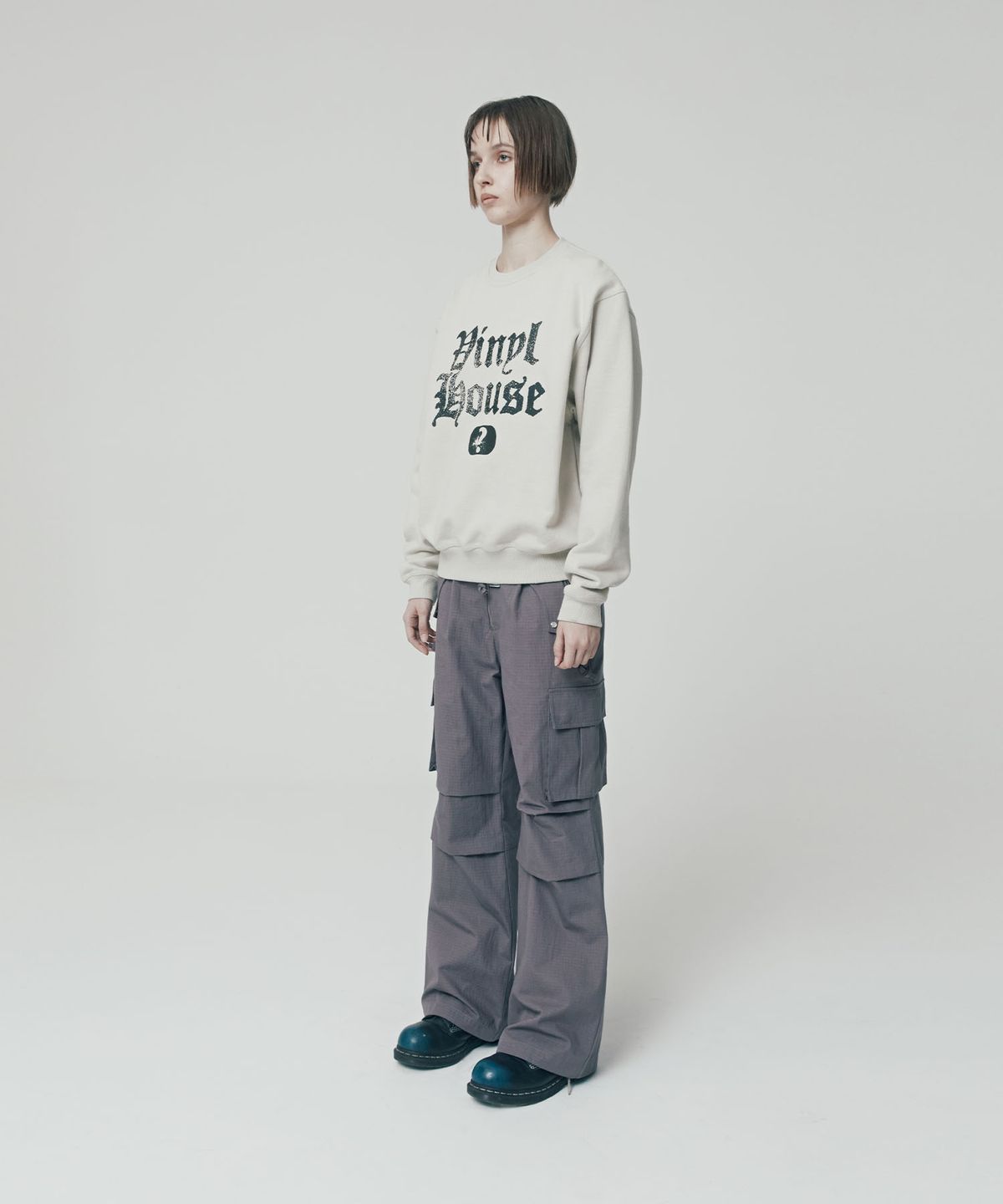 더바이닐하우스(THEVINYLHOUSE) QUESTION MARK SWEATSHIRT SAND (VH2ESUM440A)