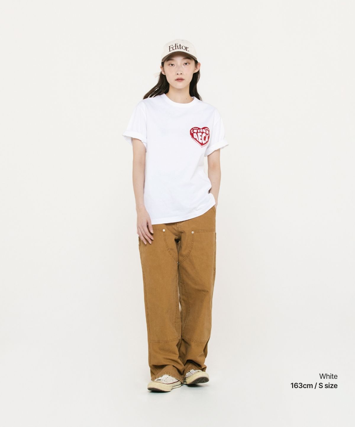 에이카화이트(AECA) AECA LOVE HALF SLEEVE-WHITE