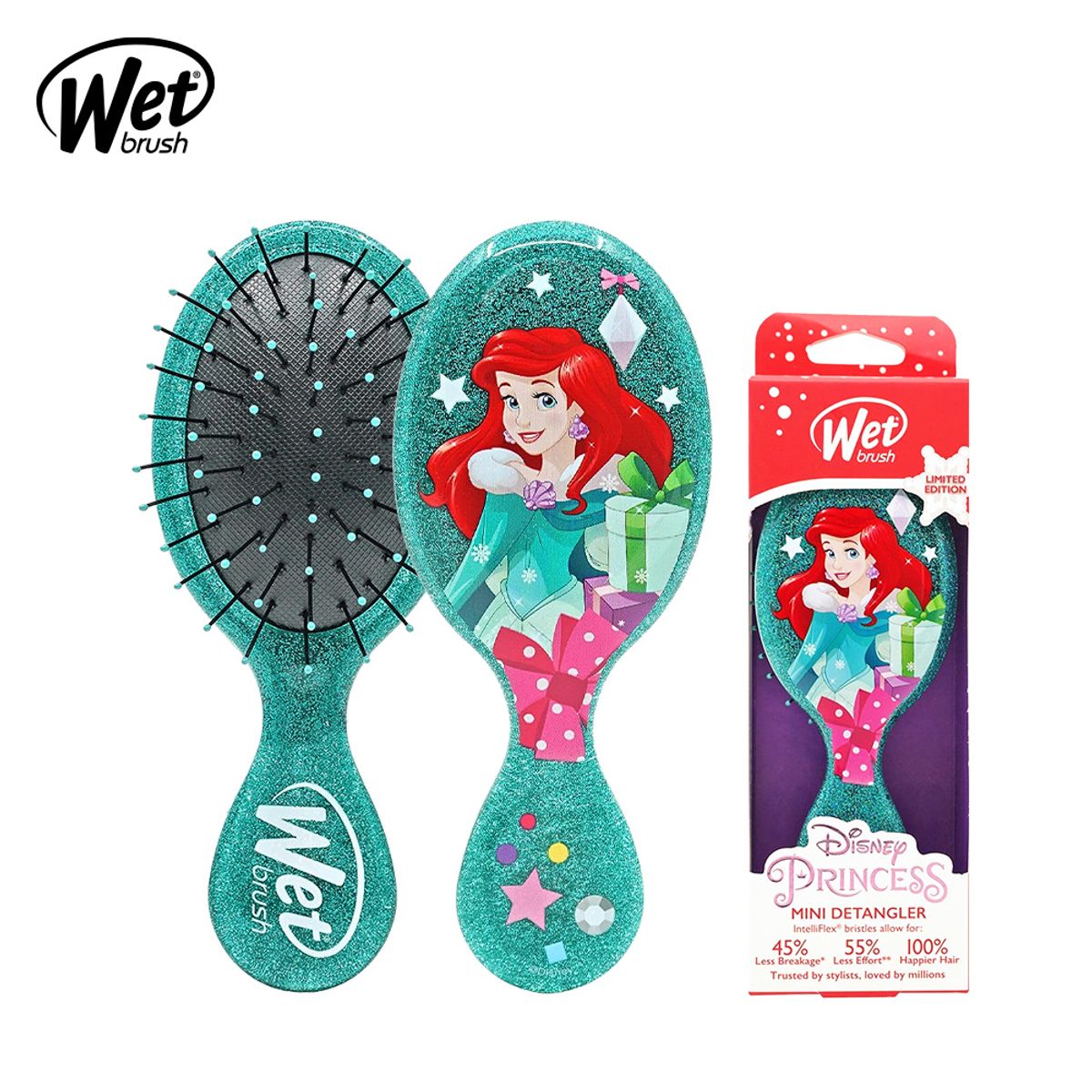 웻 브러쉬(WETBRUSH) 미니 디탱글러 디즈니_아리엘(그린/틸)