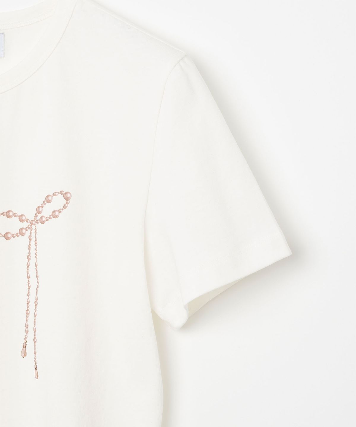 밀로 우먼(MILLO WOMEN) 펄 리본 티셔츠 [화이트]