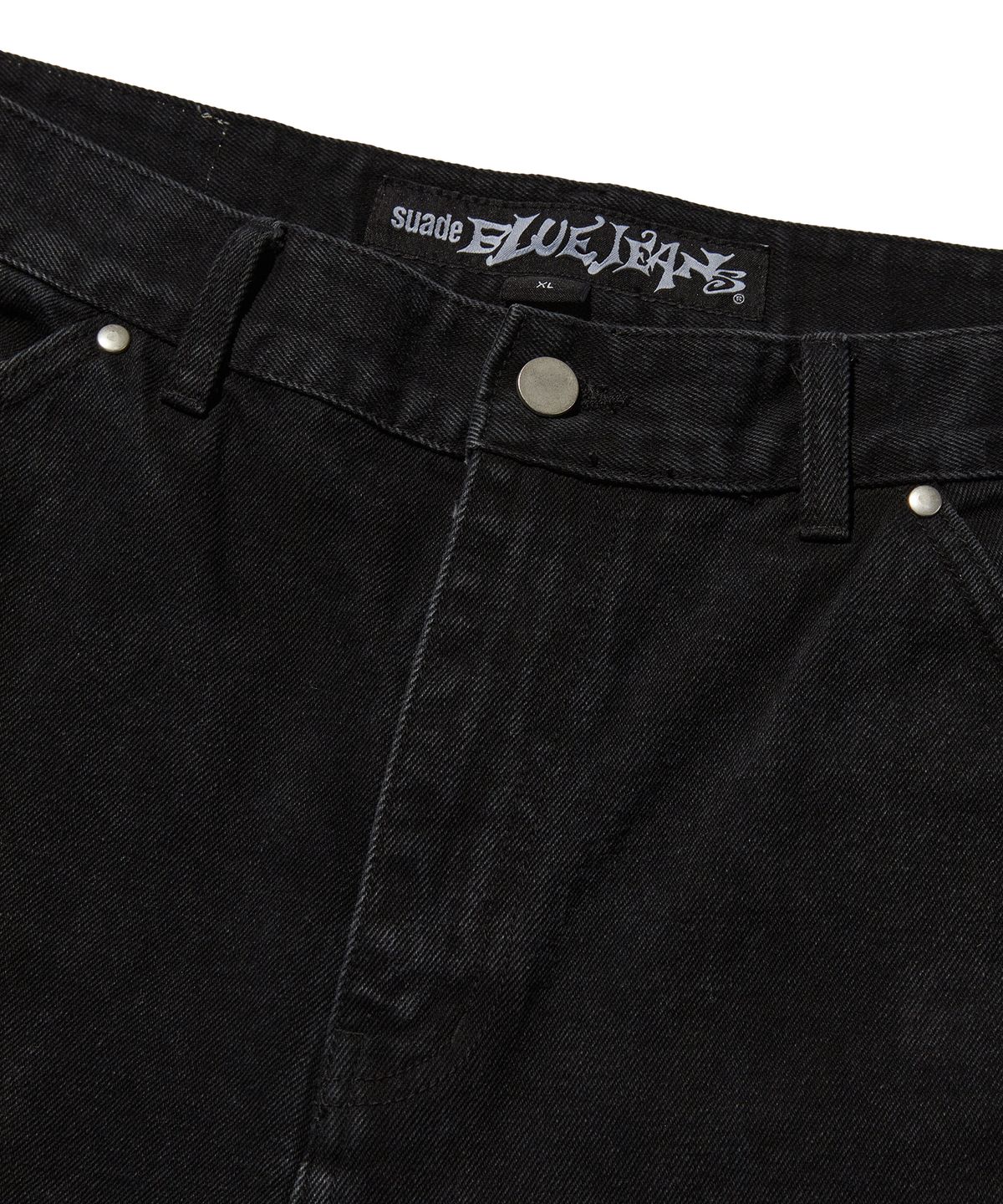 스웨이드(SUADE) DAMAGED DOUBLE KNEE PANTS [BLACK]