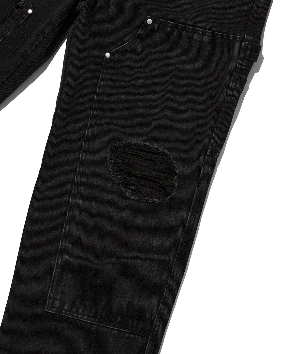 스웨이드(SUADE) DAMAGED DOUBLE KNEE PANTS [BLACK]