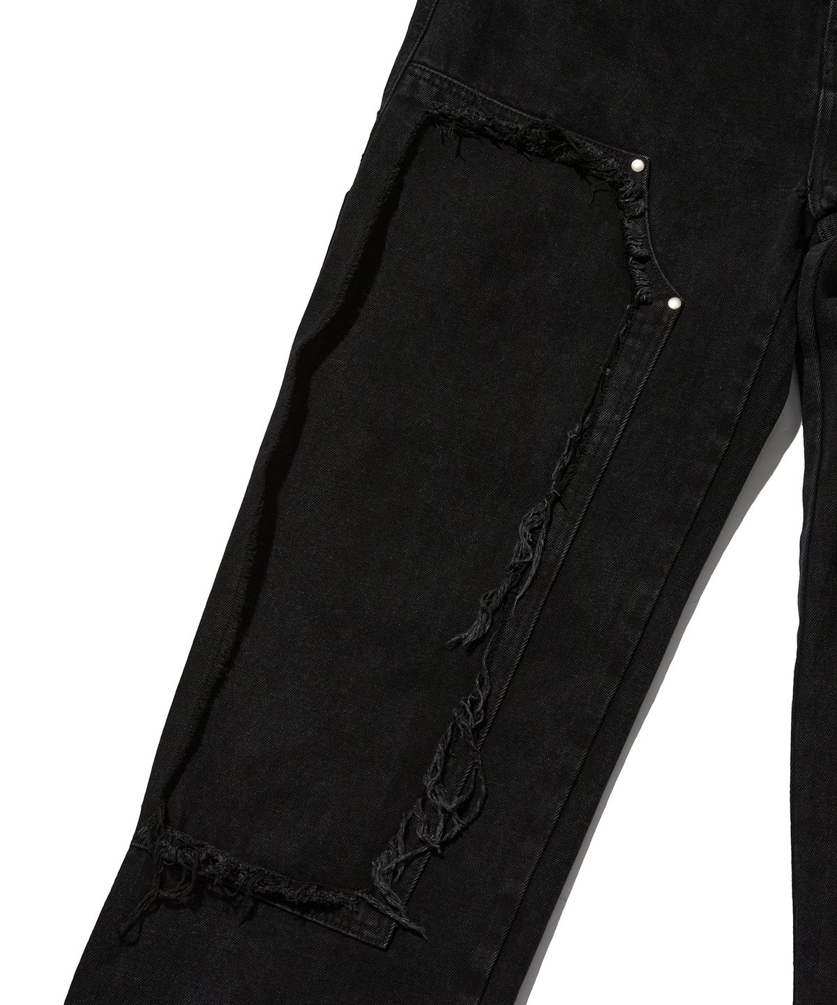 스웨이드(SUADE) DAMAGED DOUBLE KNEE PANTS [BLACK]
