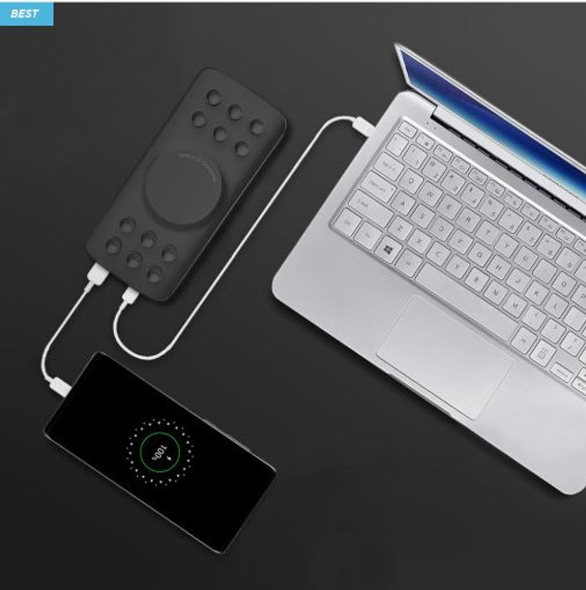 쿨린(COOLEAN) 흡착식 무선 고속충전 보조배터리 10000mAh CL300