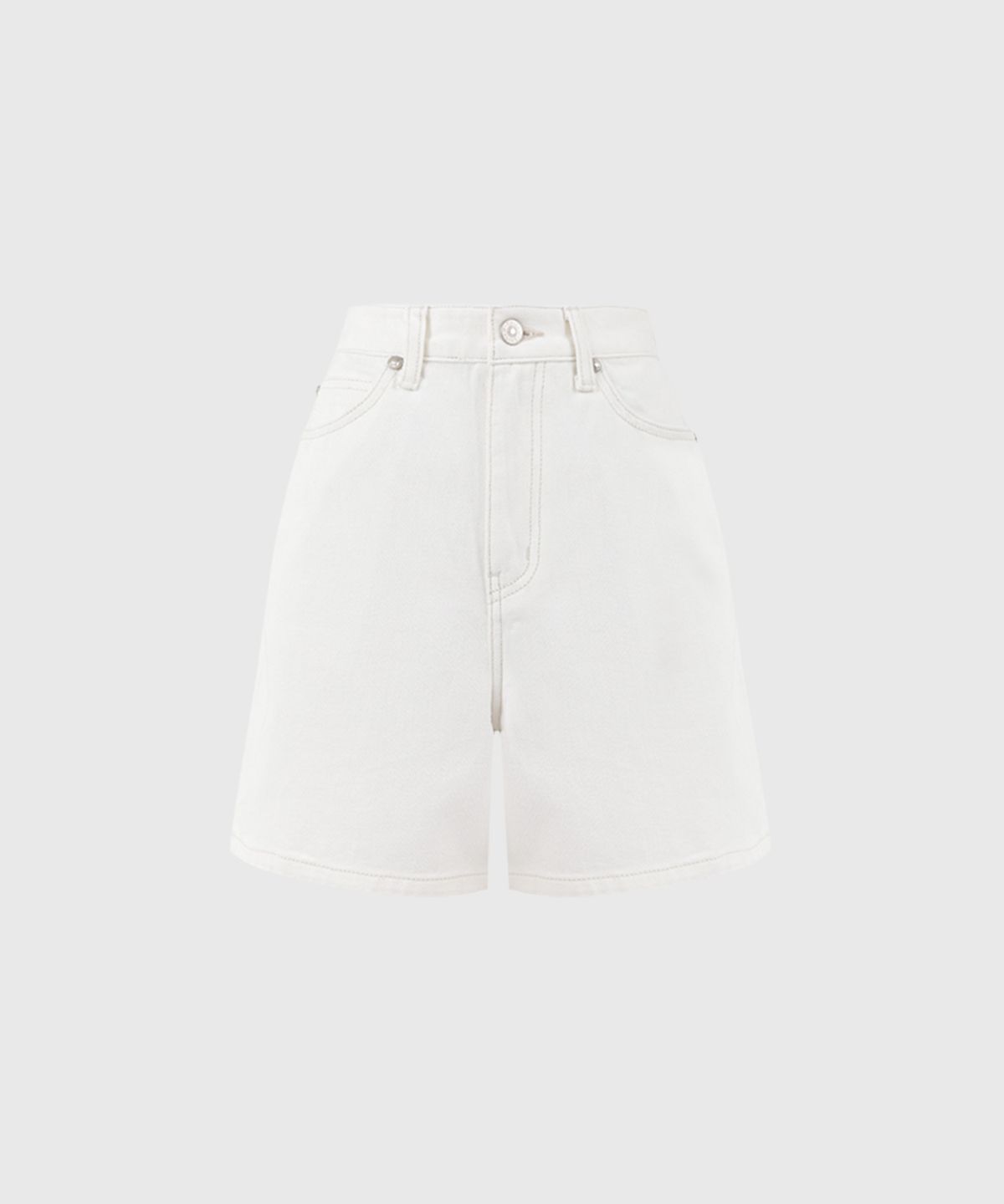 룩캐스트(LOOKAST) 브린 데님 숏 팬츠_화이트 / BRYNN DENIM SHORT PANTS_WHITE