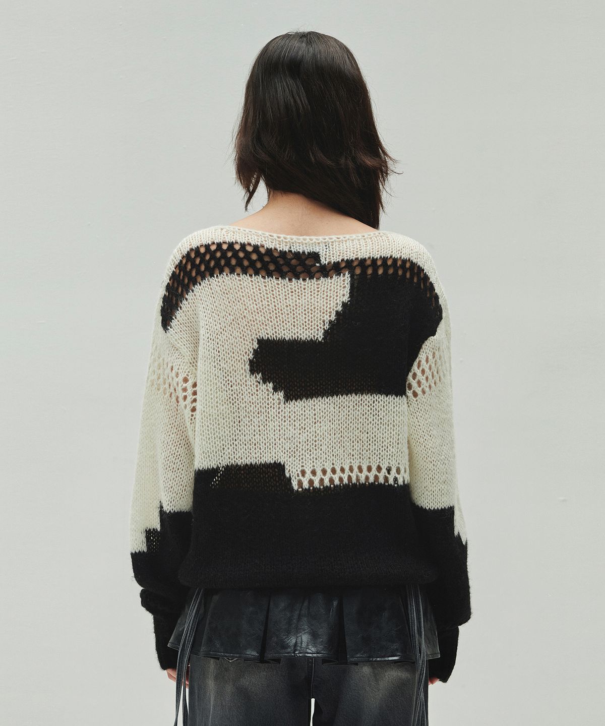 다이애그널(DIAGONAL) LOOSE COLOR MIX KNIT (black)