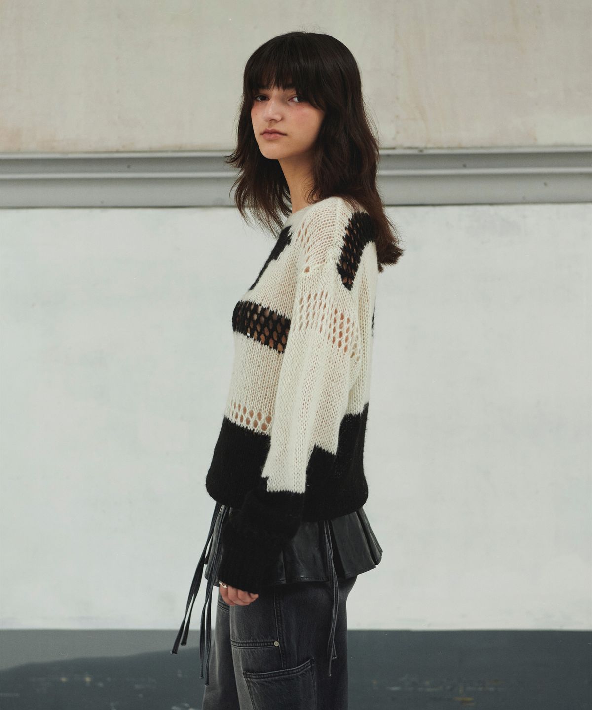 다이애그널(DIAGONAL) LOOSE COLOR MIX KNIT (black)