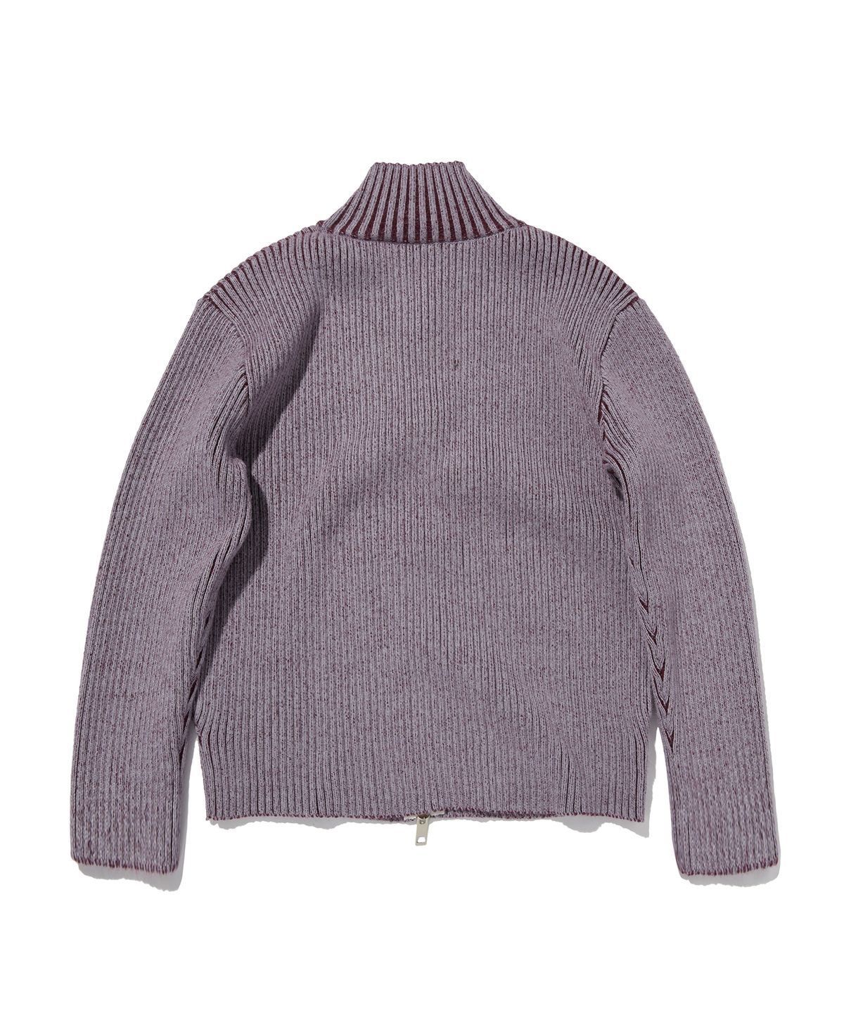 스웨이드(SUADE) FANCY CROP KNIT ZIP UP [BURGUNDY]