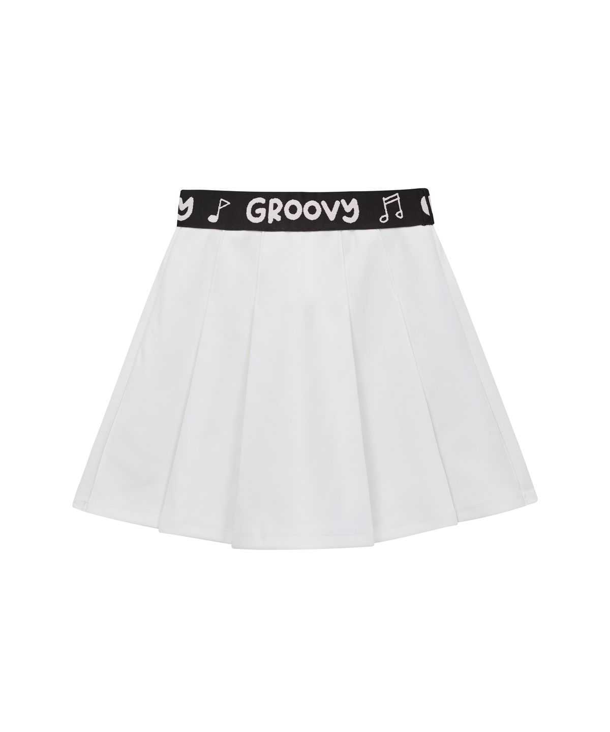 그루비(GROOVY) 시그니처 자가드 밴드 플리츠 스커트