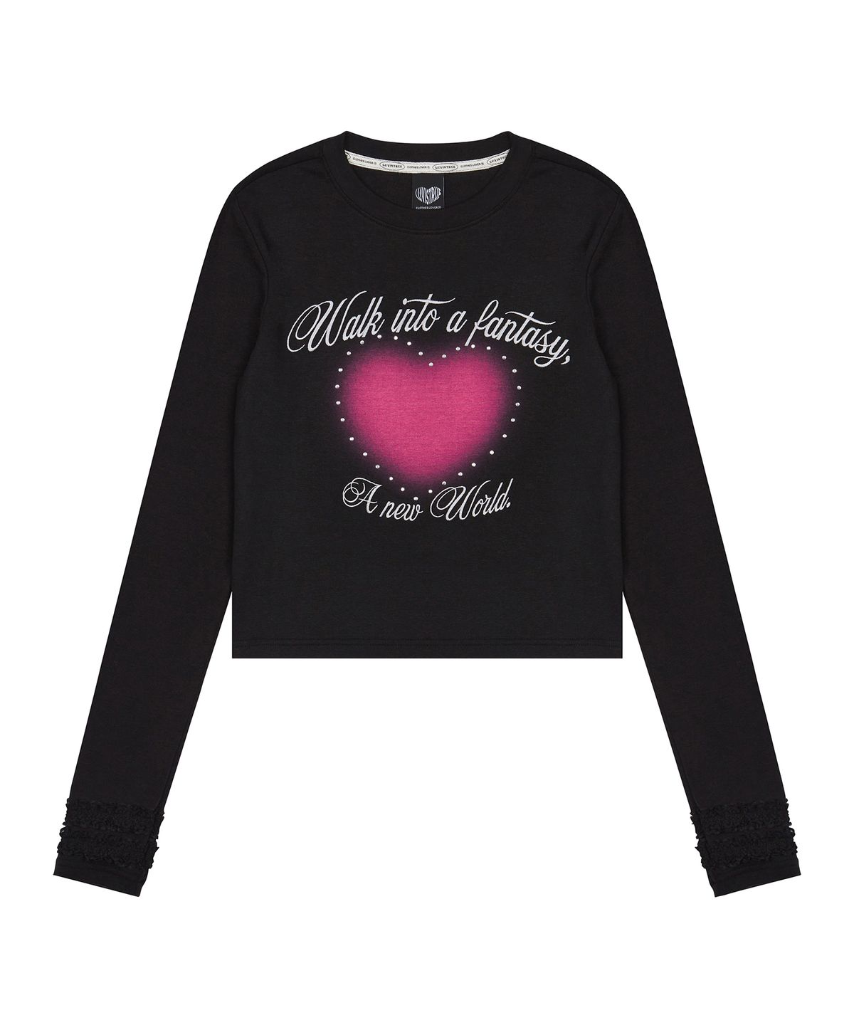 러브이즈트루(LUVISTRUE) NM HEART HOTFIX TEE(BLACK)