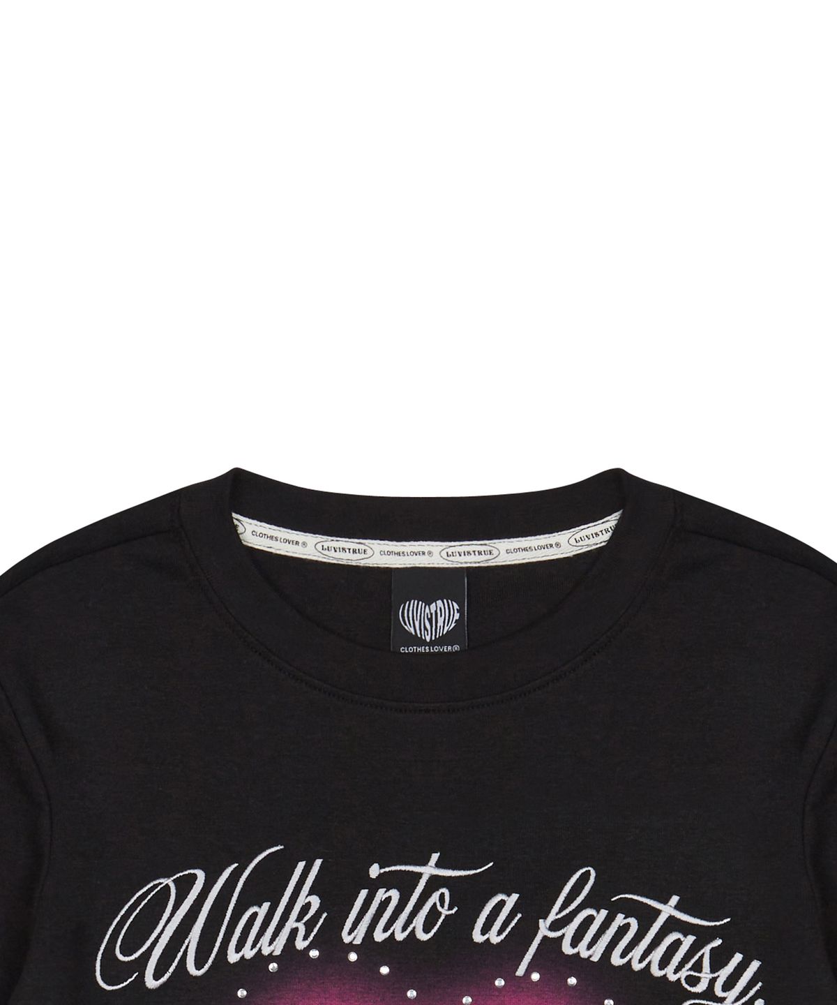 러브이즈트루(LUVISTRUE) NM HEART HOTFIX TEE(BLACK)
