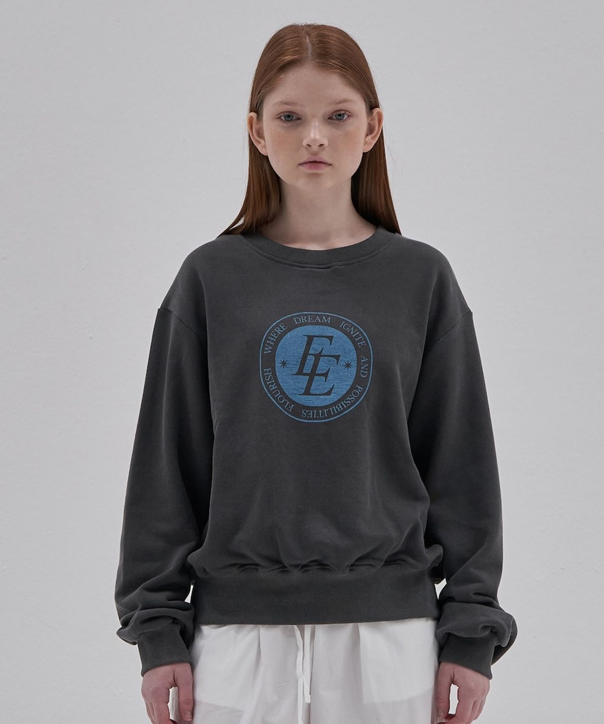 엘리오티(ELLIOTI) Vintage Logo Sweatshirts_Charcoal