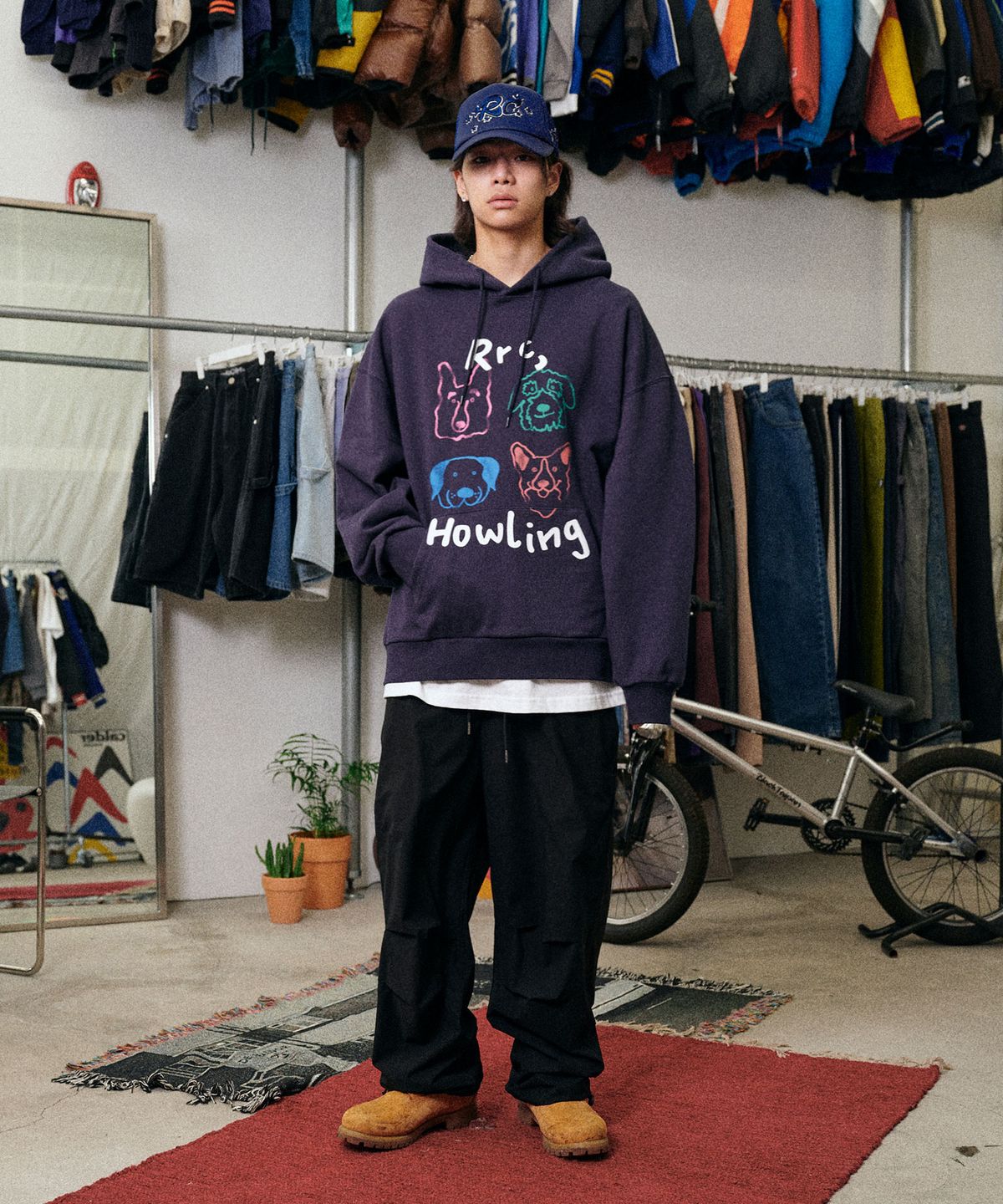 리트리버클럽(RETRIEVER CLUB) COLOR HOWLING HOODIE [NAVY]