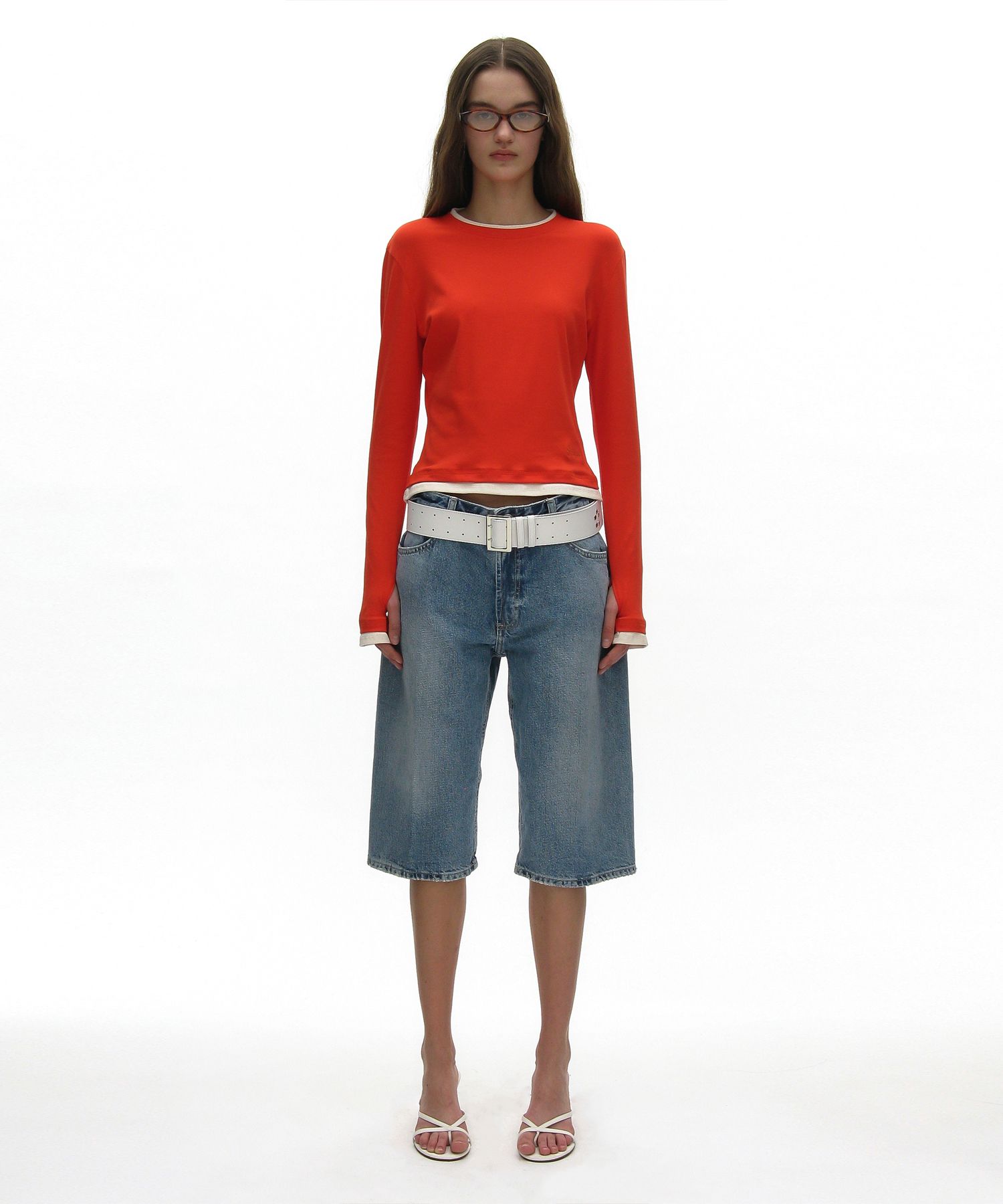 MUSINSA公式 | PARTIMENTO WOMEN PW ダブルレイヤードロングスリーブT