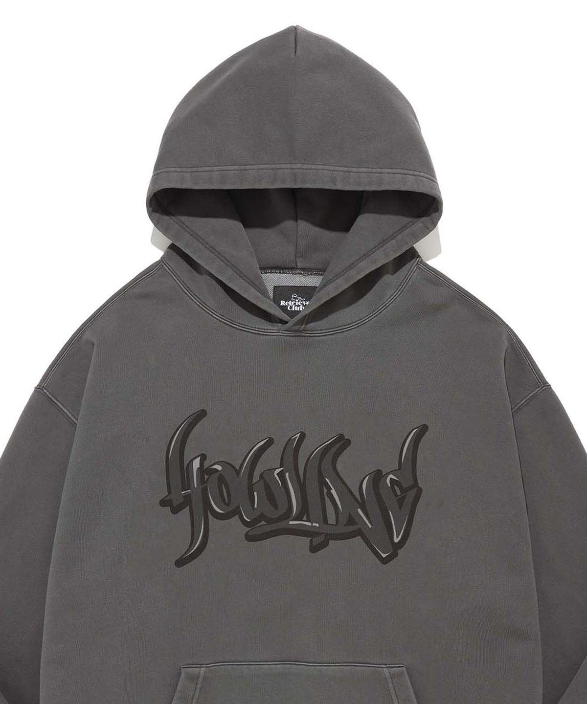리트리버클럽(RETRIEVER CLUB) GRAFFITI HOWLING HOODIE [PIGMENT BLACK]