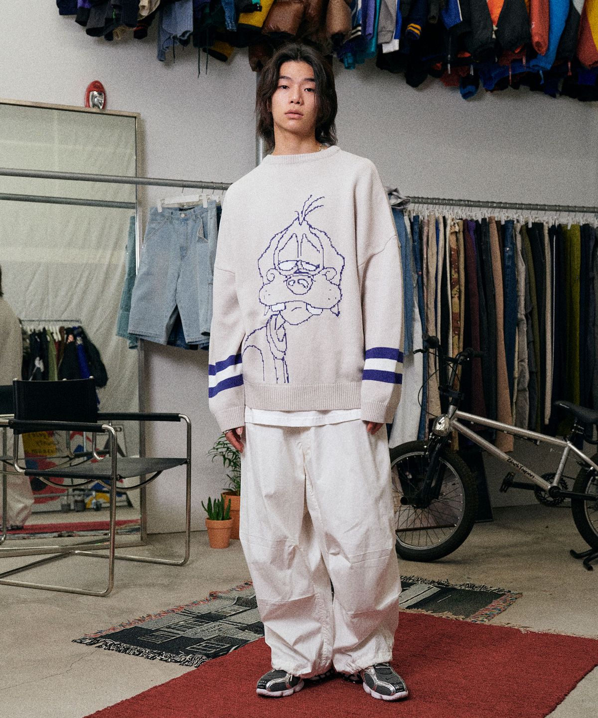 리트리버클럽(RETRIEVER CLUB) SLEEPING DOG KNIT [WARM GRAY]