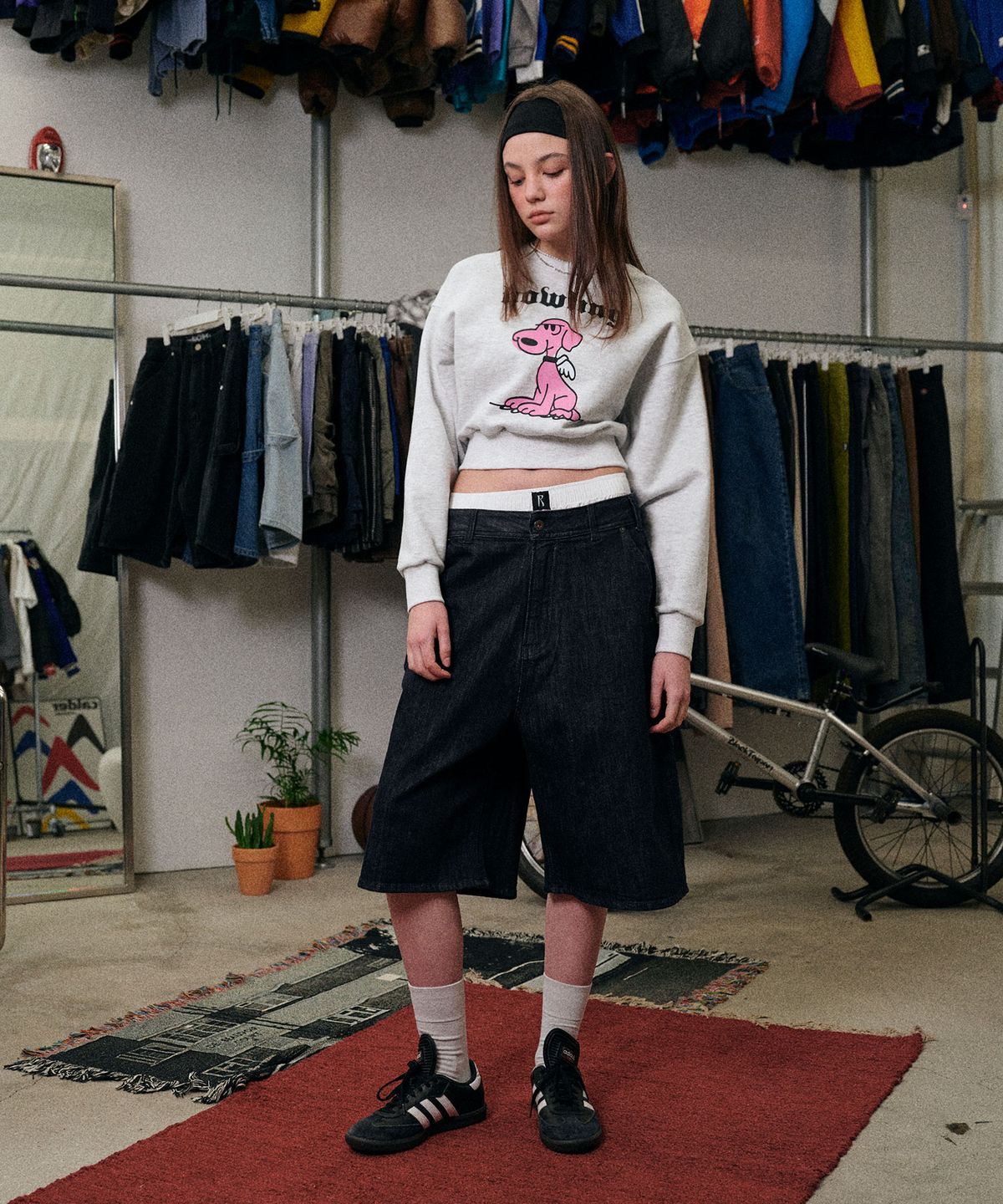 리트리버클럽(RETRIEVER CLUB) ANGEL PUPPY CROP CREWNECK [MELANGE GRAY]