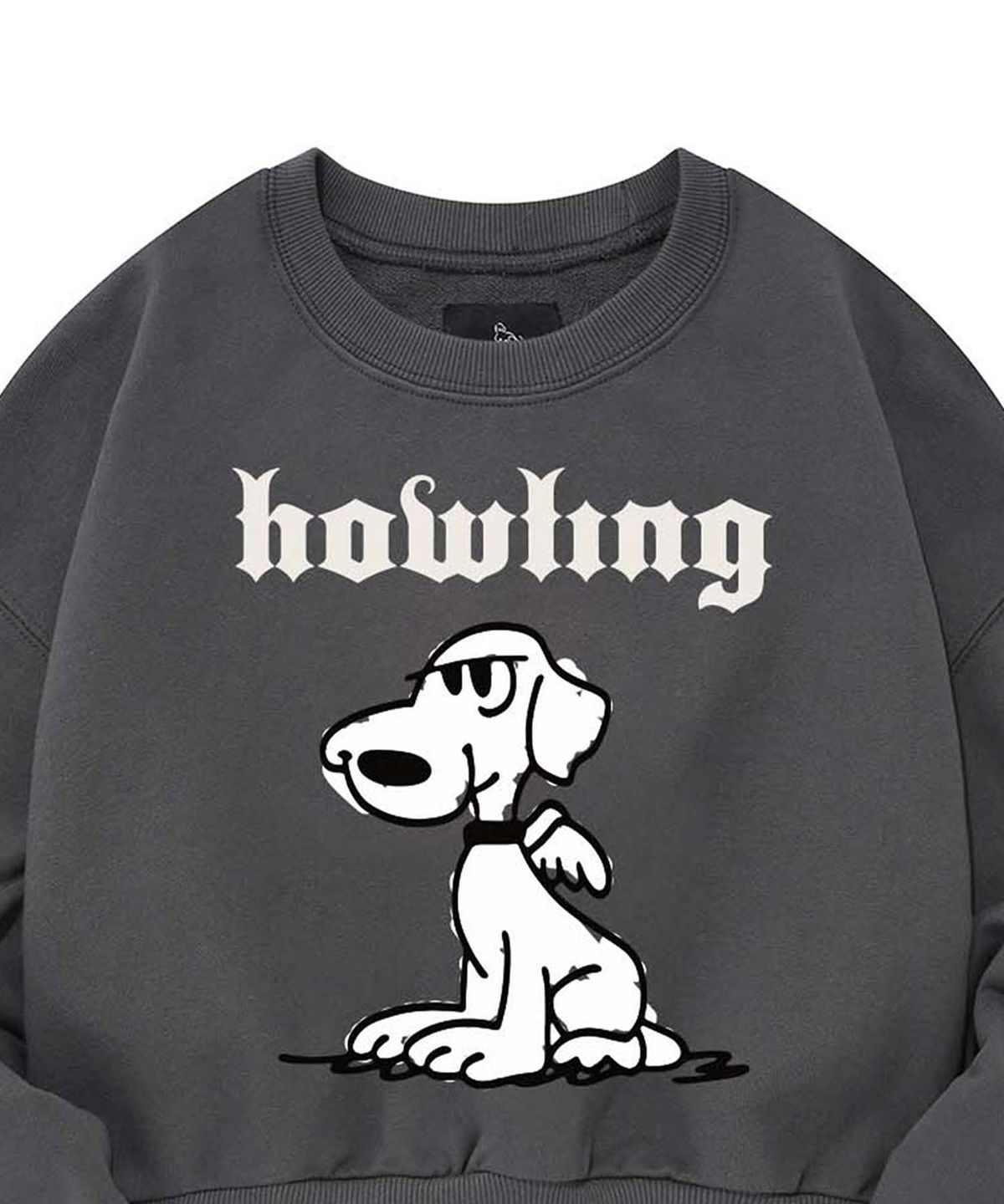 리트리버클럽(RETRIEVER CLUB) ANGEL PUPPY CROP CREWNECK [CHACOAL GRAY]