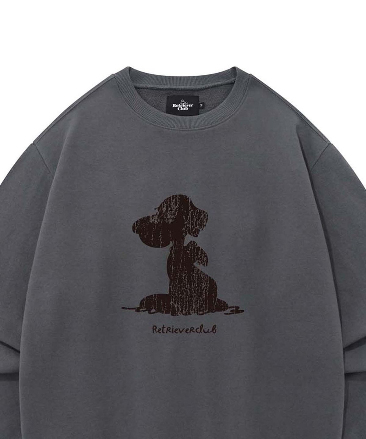 리트리버클럽(RETRIEVER CLUB) CRACK PUPPY CREWNECK [CHACOAL GRAY]