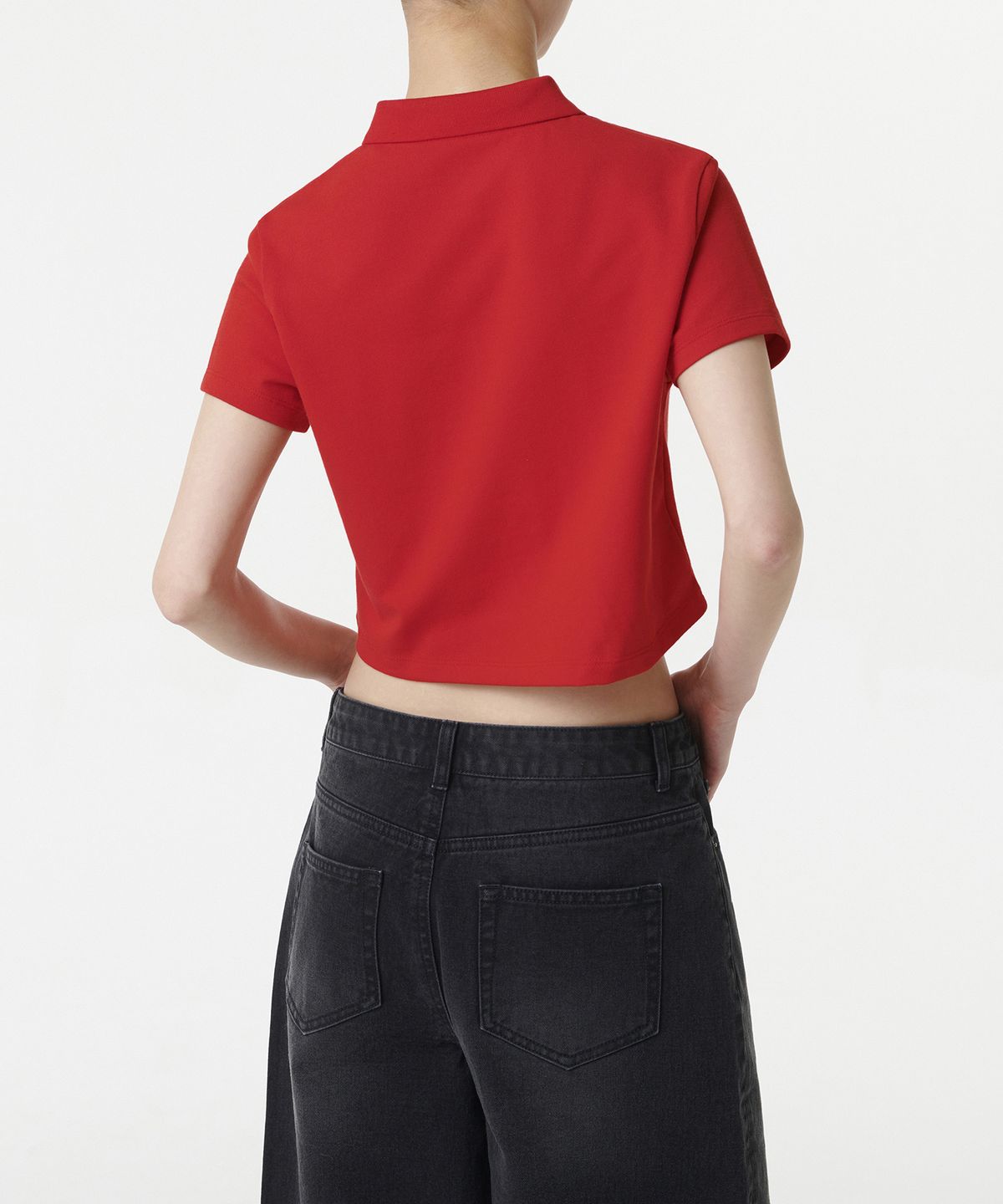 무신사 스탠다드 우먼(MUSINSA STANDARD WOMAN) 우먼즈 크롭 피케 폴로 셔츠 [레드]