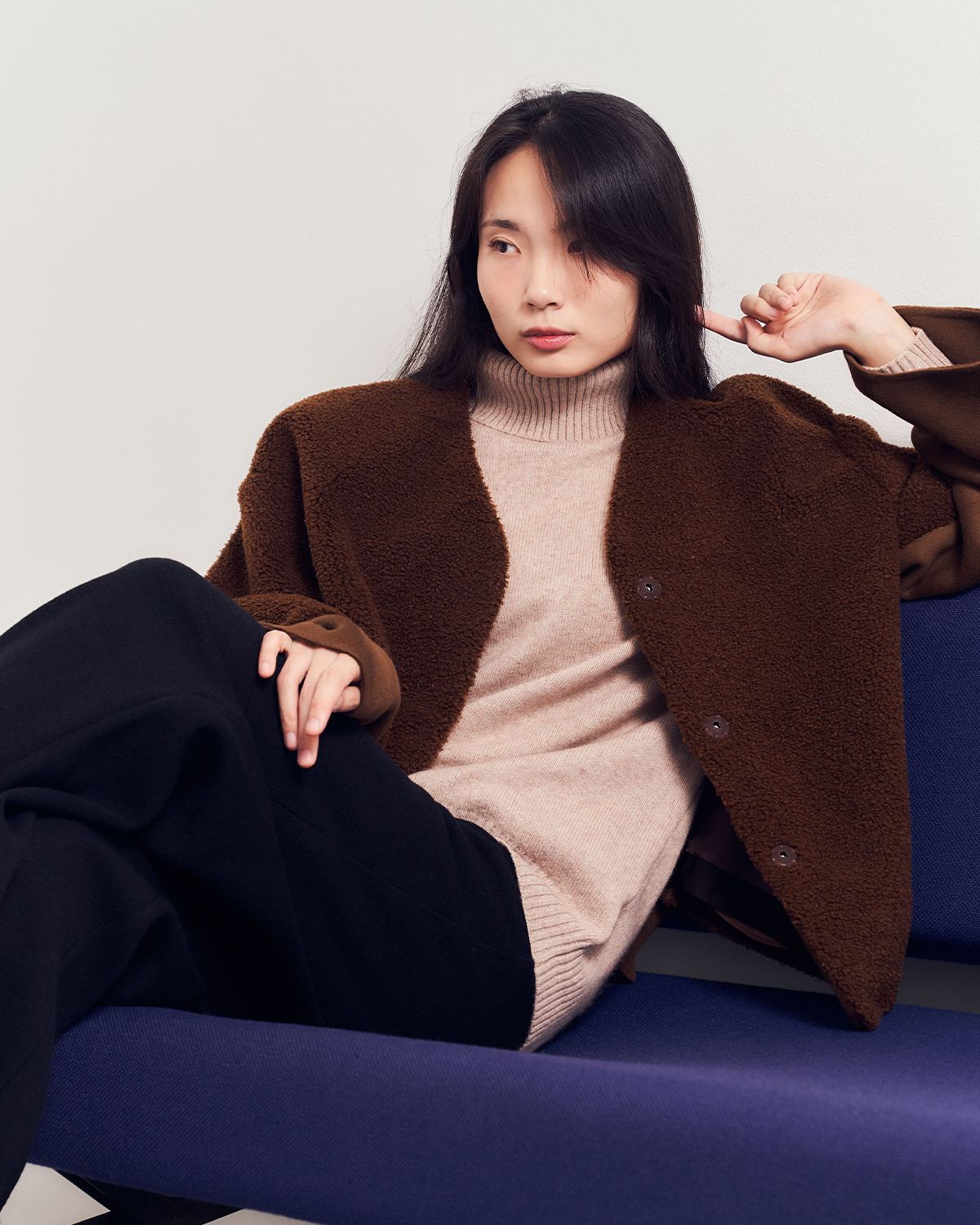 오쿠얼(OCCUR) 리버서블 블렌드 텍스처 블록 재킷
