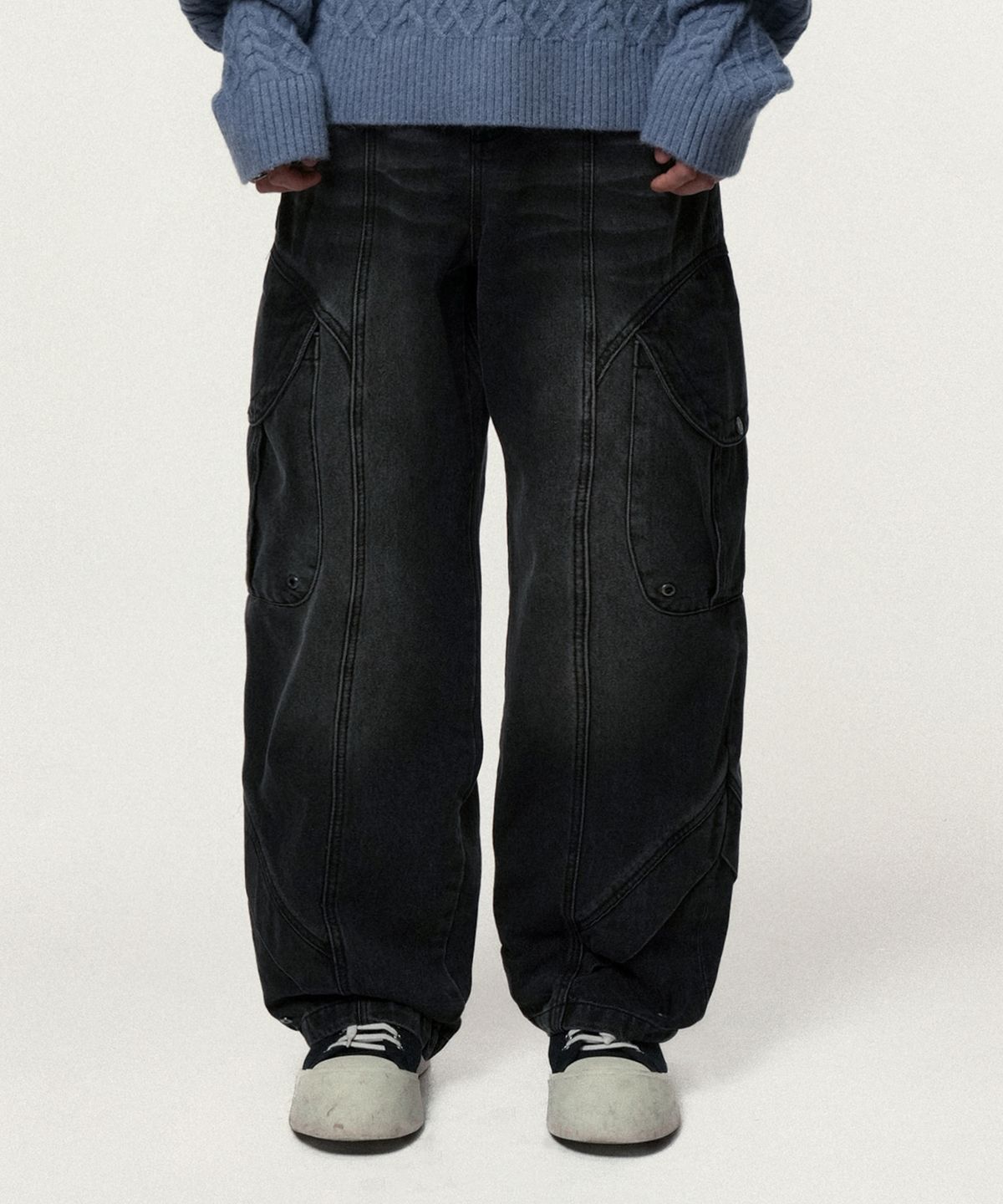아이돈워너셀(IDWS) Pryer Cargo Denim Pants Black