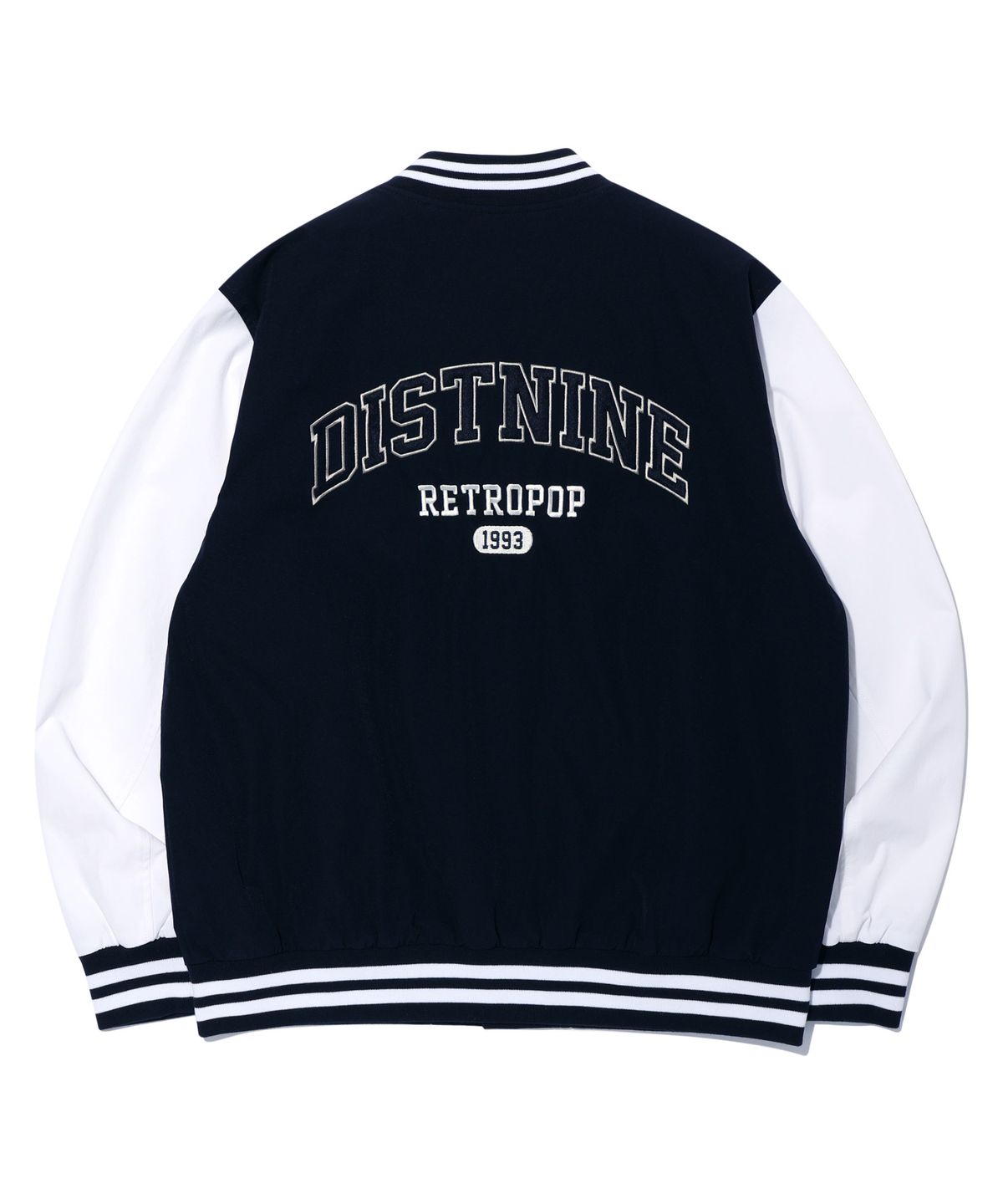 디스트나인(DISTN9NE) 아치 로고 바시티 점퍼 NAVY (LO1JU022-066)