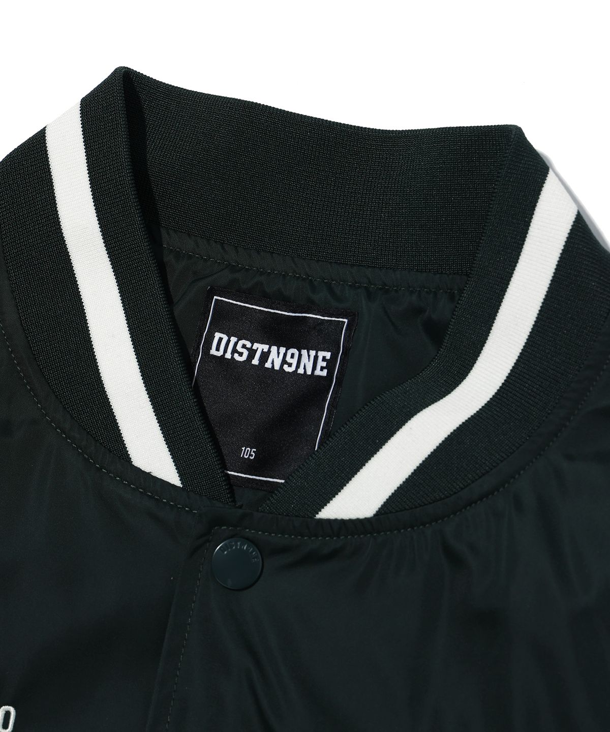 디스트나인(DISTN9NE) DN 로고 바시티 점퍼 DARK GREEN (LO1JU030-046)