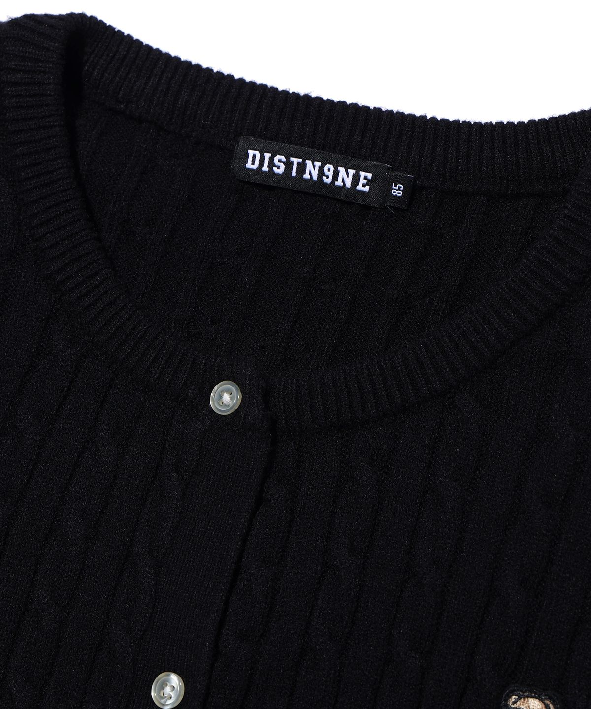 디스트나인(DISTN9NE) 레트로베어 가디건 BLACK (LO1SF036-076)