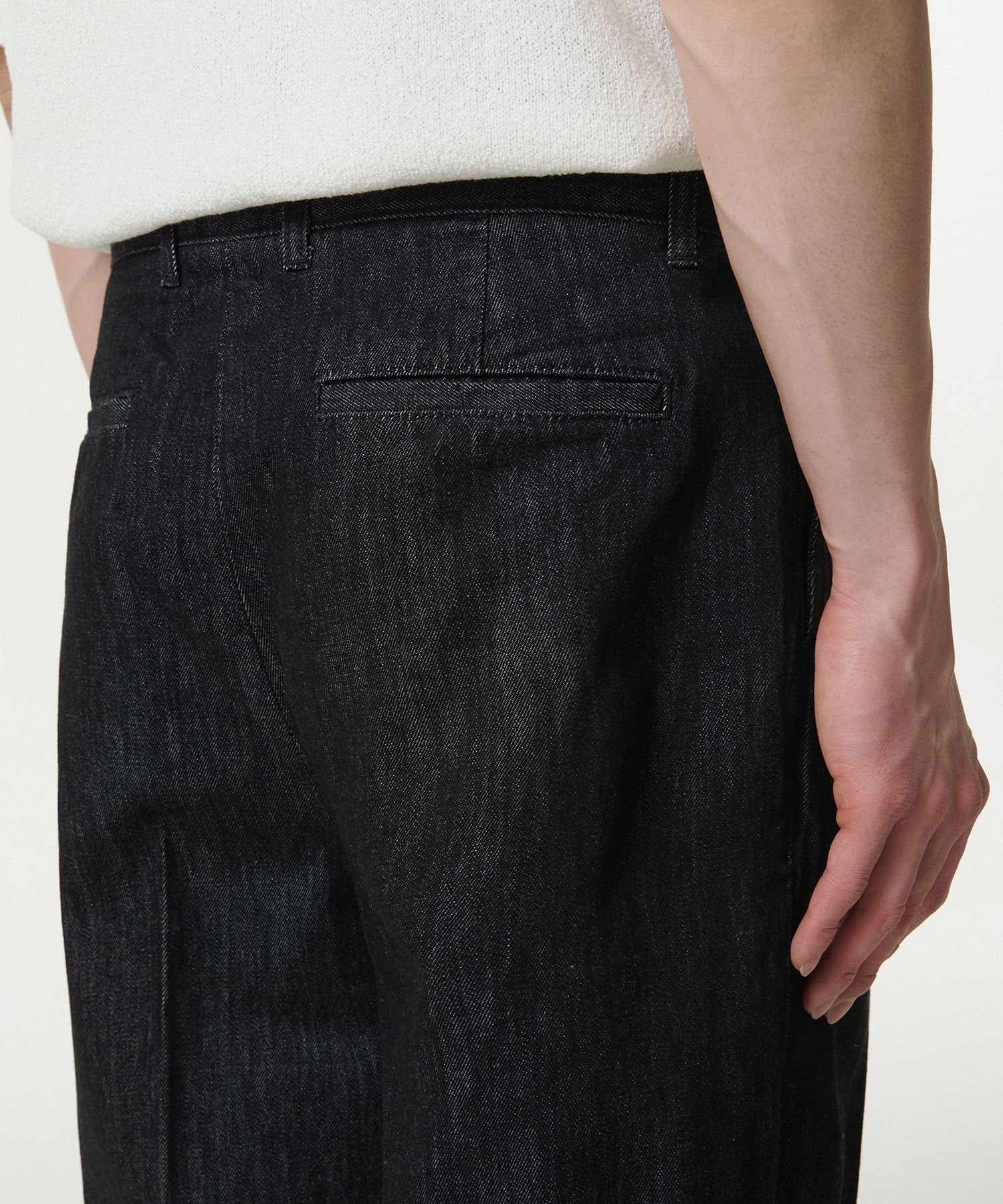 ★MUSINSA STANDARD★ Deep tuck wide denim pants low black MM MUSINSA | MUSINSA STANDARD Deep Tuck Overlap Wide Denim