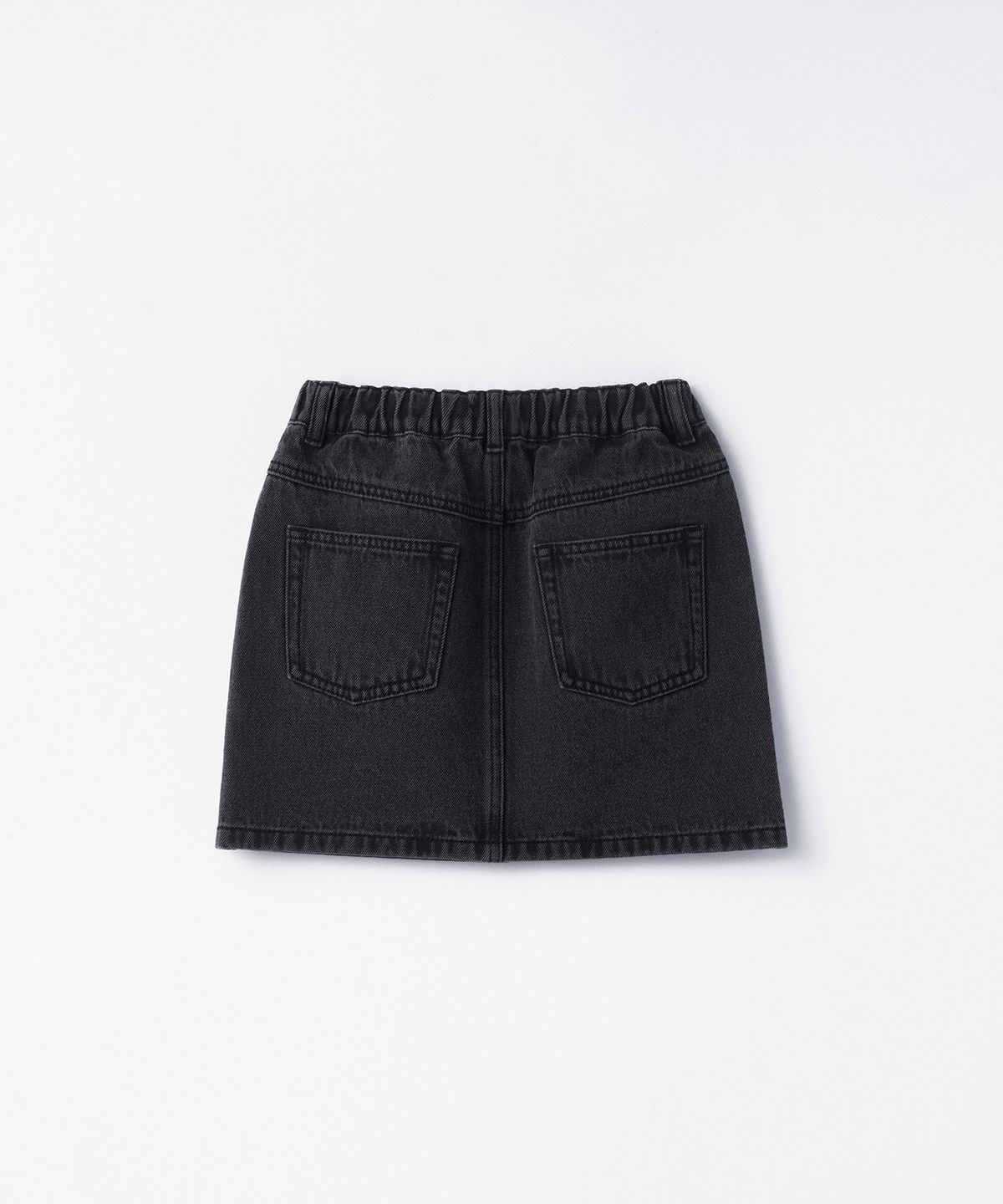 무신사 스탠다드 키즈(MUSINSA STANDARD KIDS) 데님 밴딩 미니 스커트 [워시드 블랙]