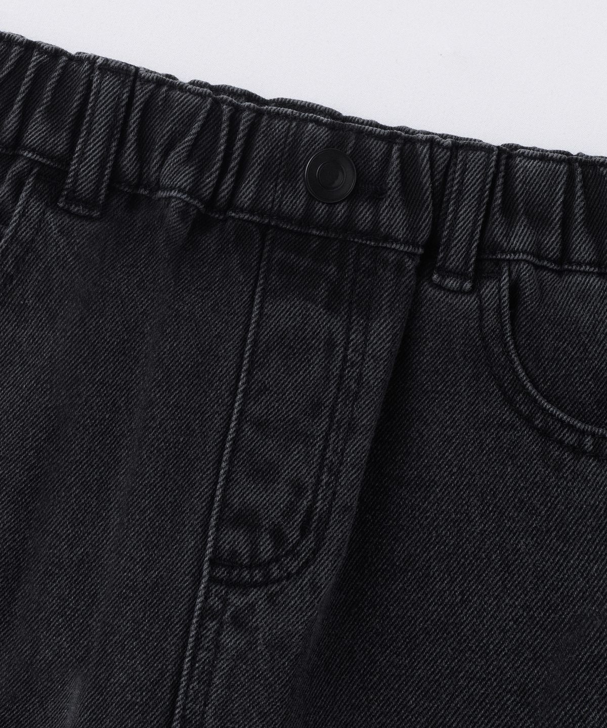 무신사 스탠다드 키즈(MUSINSA STANDARD KIDS) 데님 밴딩 미니 스커트 [워시드 블랙]