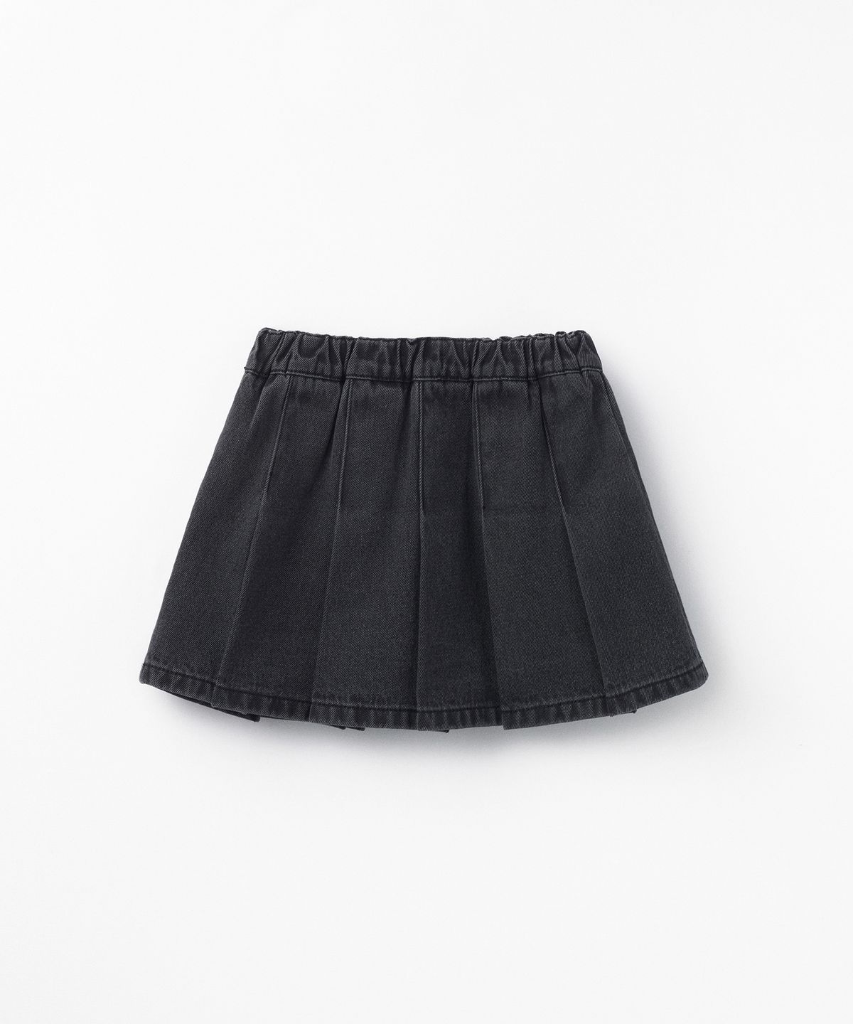 무신사 스탠다드 키즈(MUSINSA STANDARD KIDS) 데님 밴딩 플리츠 스커트 [워시드 블랙]
