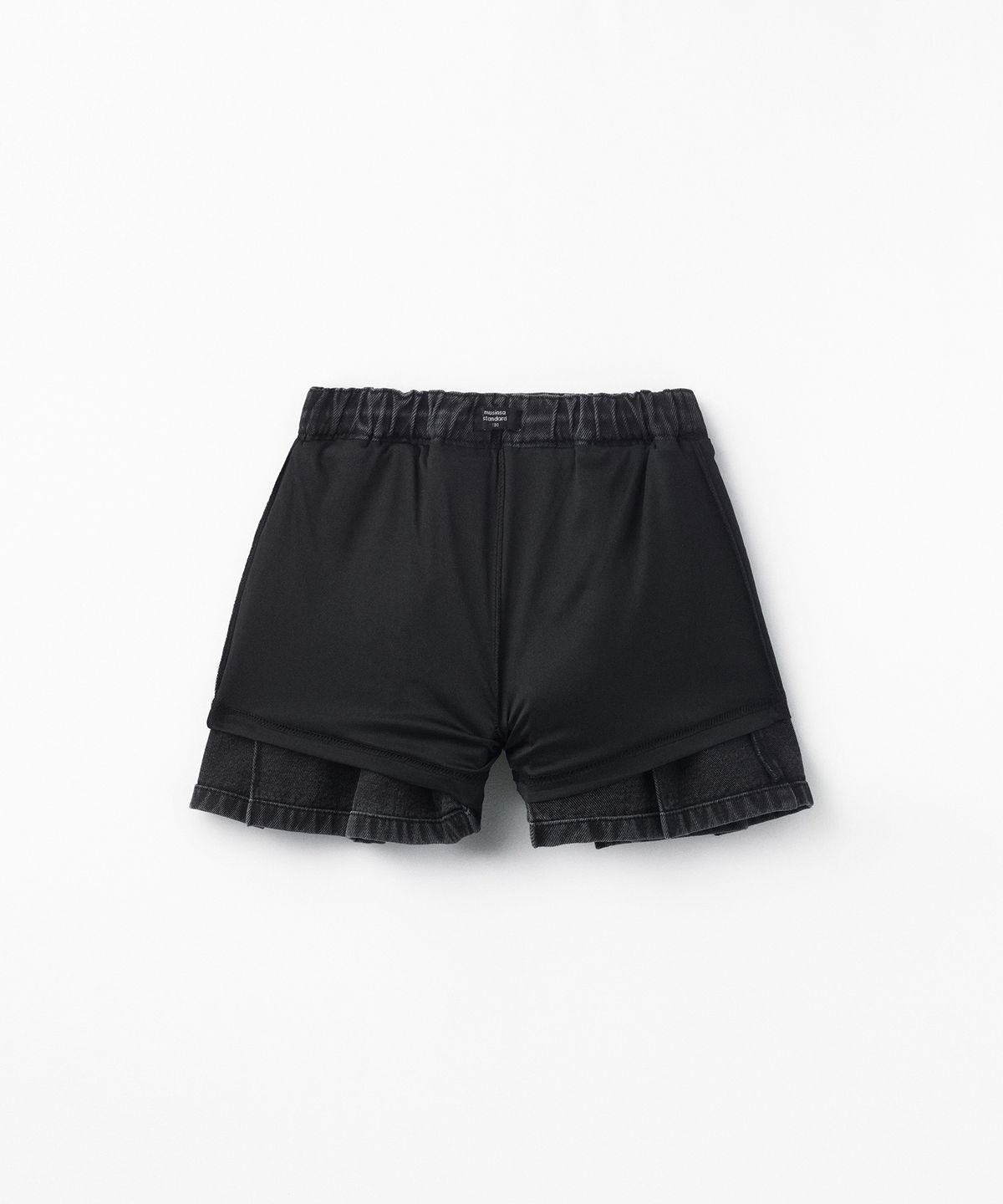 무신사 스탠다드 키즈(MUSINSA STANDARD KIDS) 데님 밴딩 플리츠 스커트 [워시드 블랙]