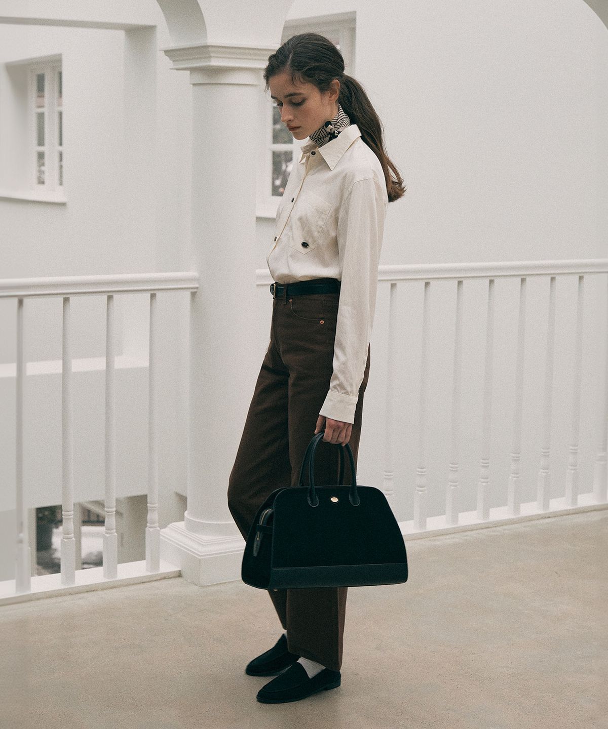 로라로라(ROLAROLA) COTTON COLOR PANTS BROWN