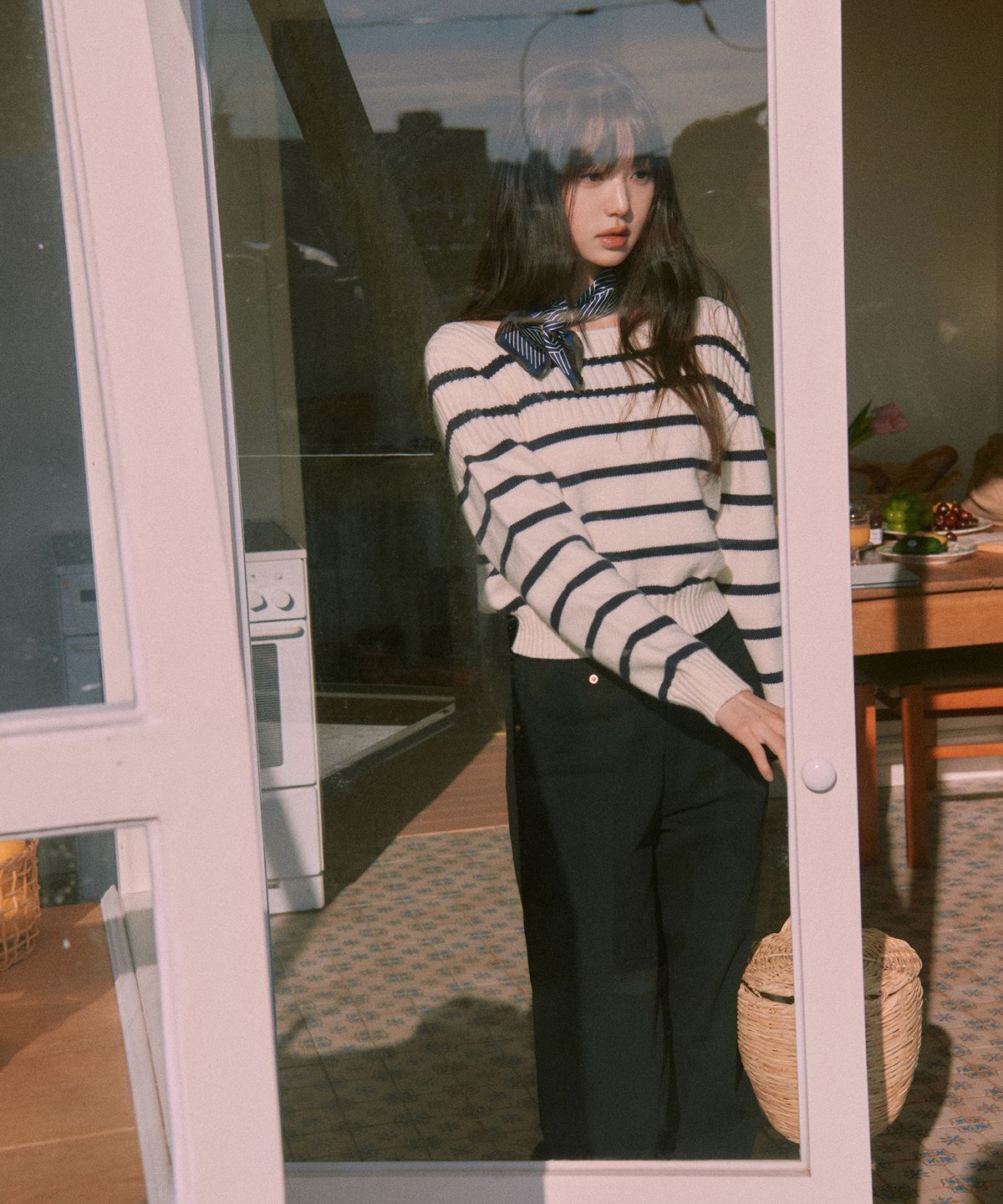 로라로라(ROLAROLA) COTTON COLOR PANTS BLACK