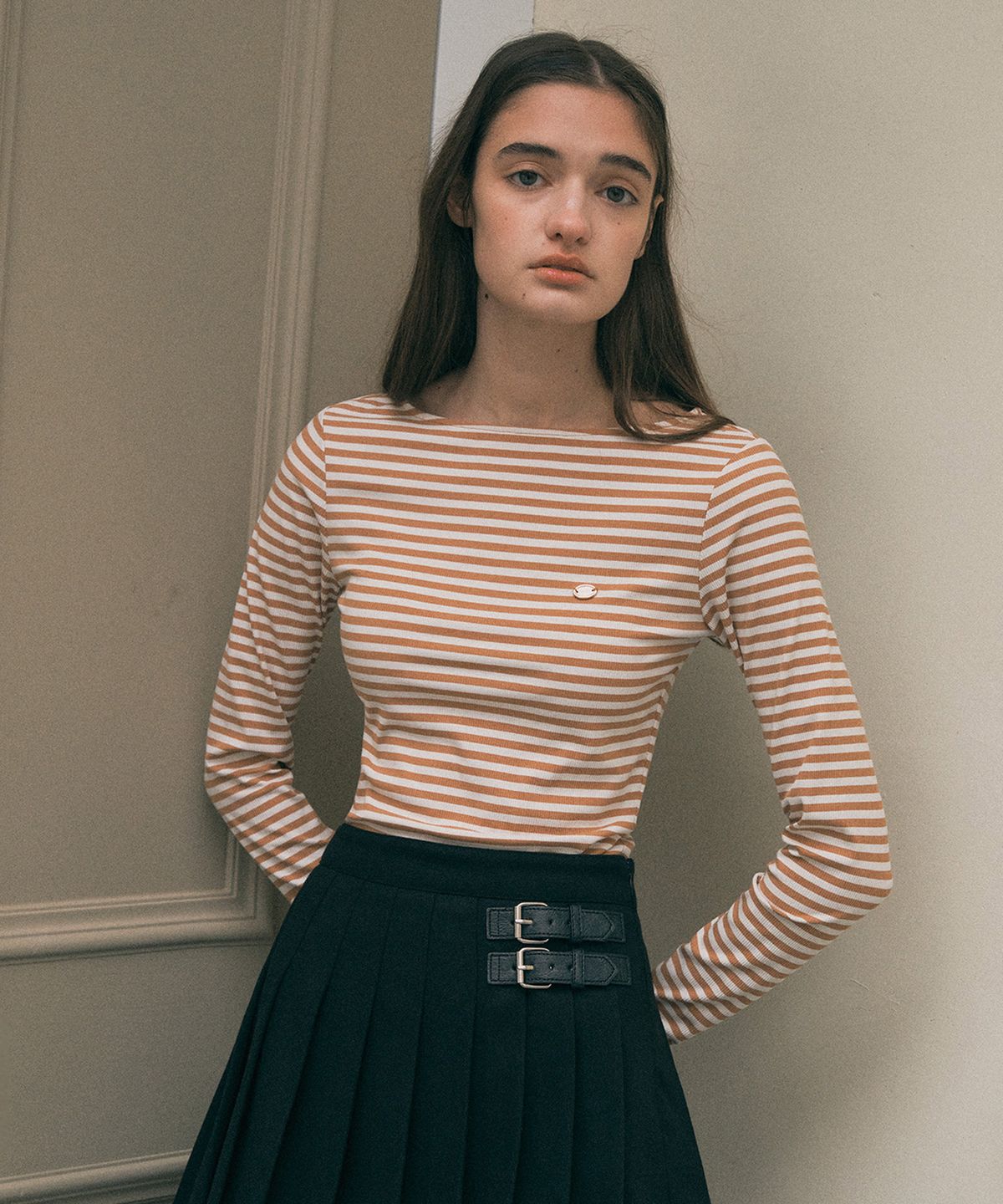 로라로라(ROLAROLA) STRIPE LONG SLEEVE T-SHIRT WH+BE