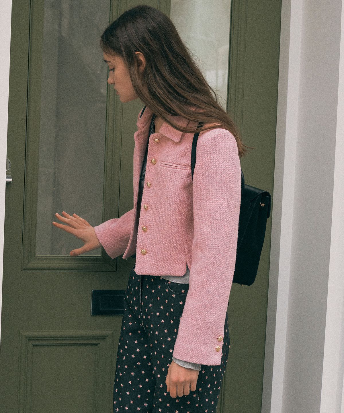 로라로라(ROLAROLA) COLLAR TWEED JACKET PINK