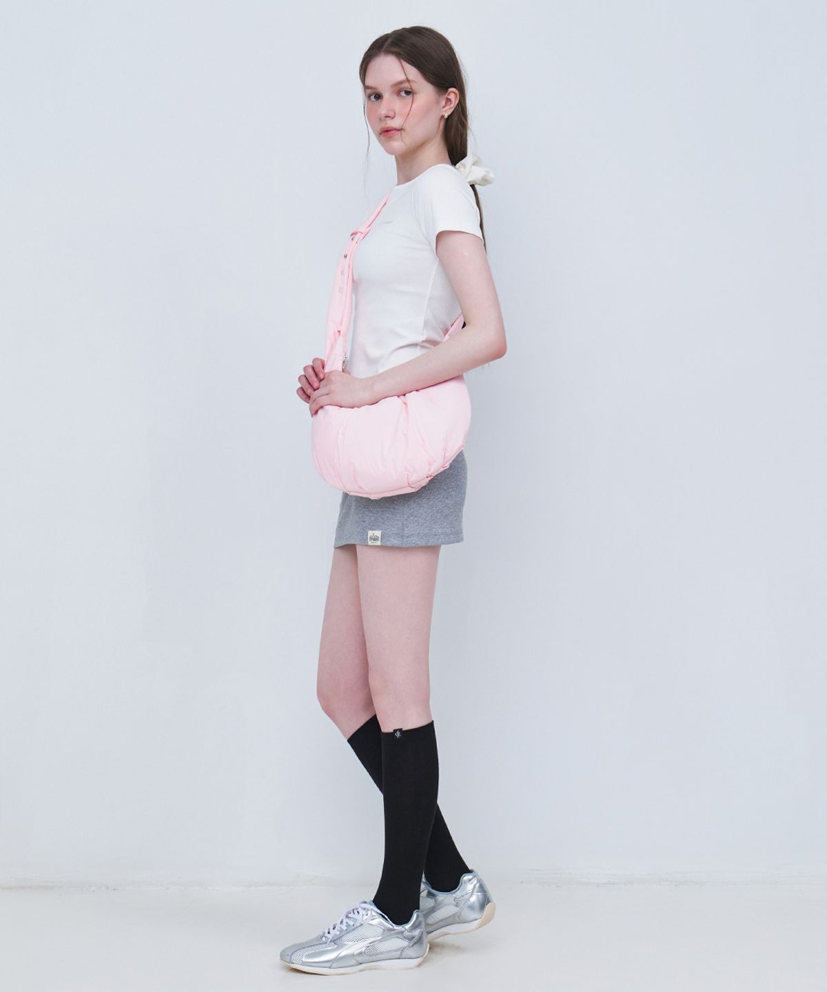 시티브리즈(CITYBREEZE) 써클로고 패딩 호보백_PINK
