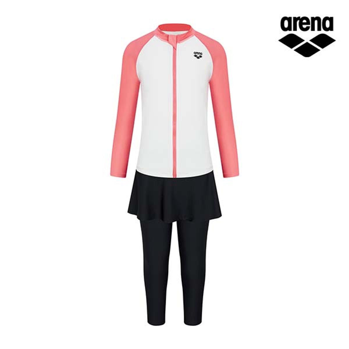 아레나 키즈(ARENA KIDS) 스노클링 여아동 레저 집업 래쉬가드 세트 A4BG1GS71COR
