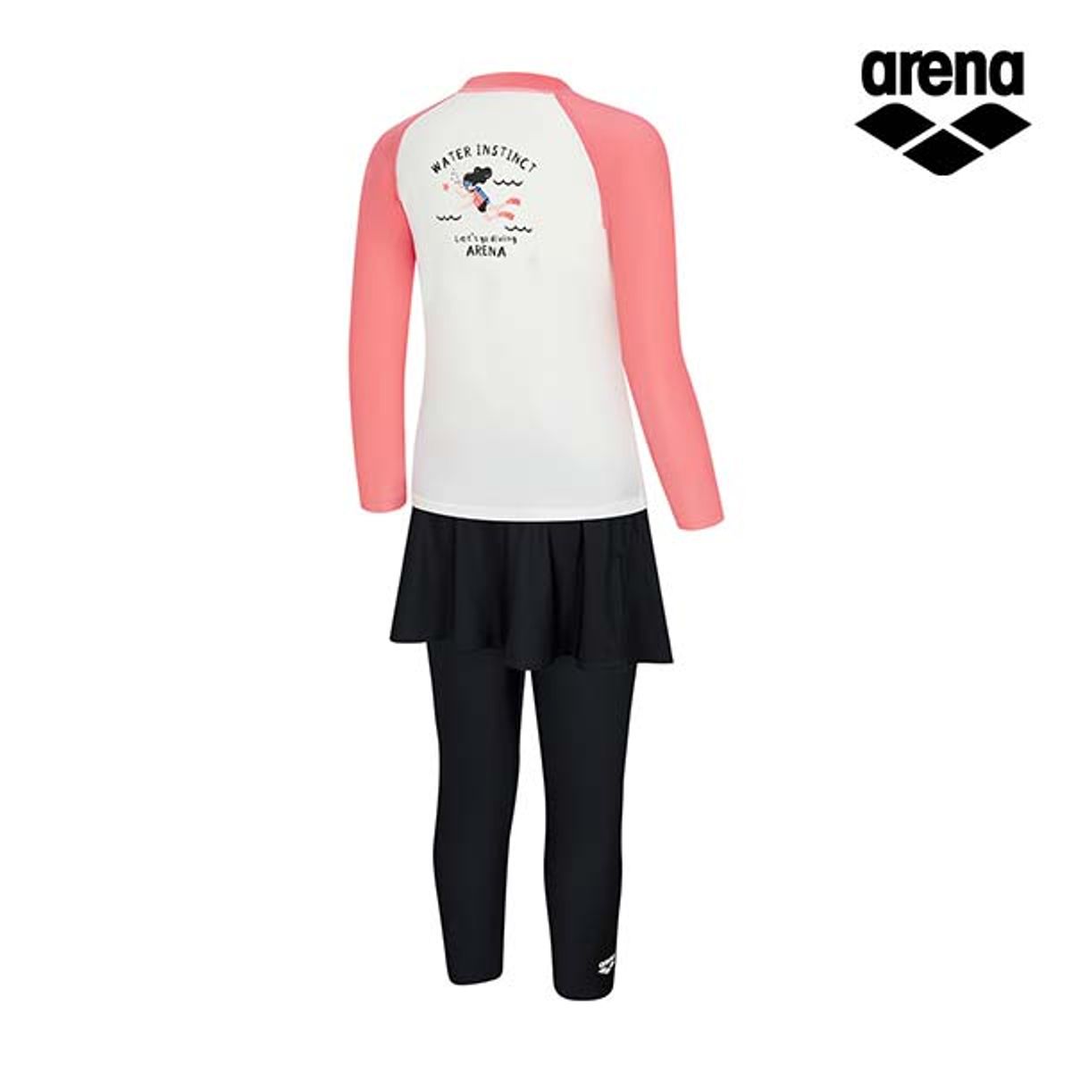 아레나 키즈(ARENA KIDS) 스노클링 여아동 레저 집업 래쉬가드 세트 A4BG1GS71COR