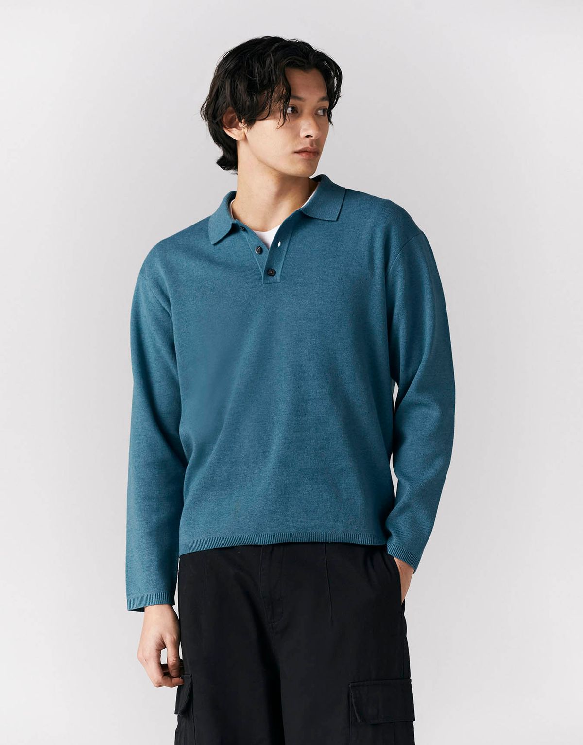 지오다노(GIORDANO) 하프밀란 카라 니트(12GG) 054505 [3color]
