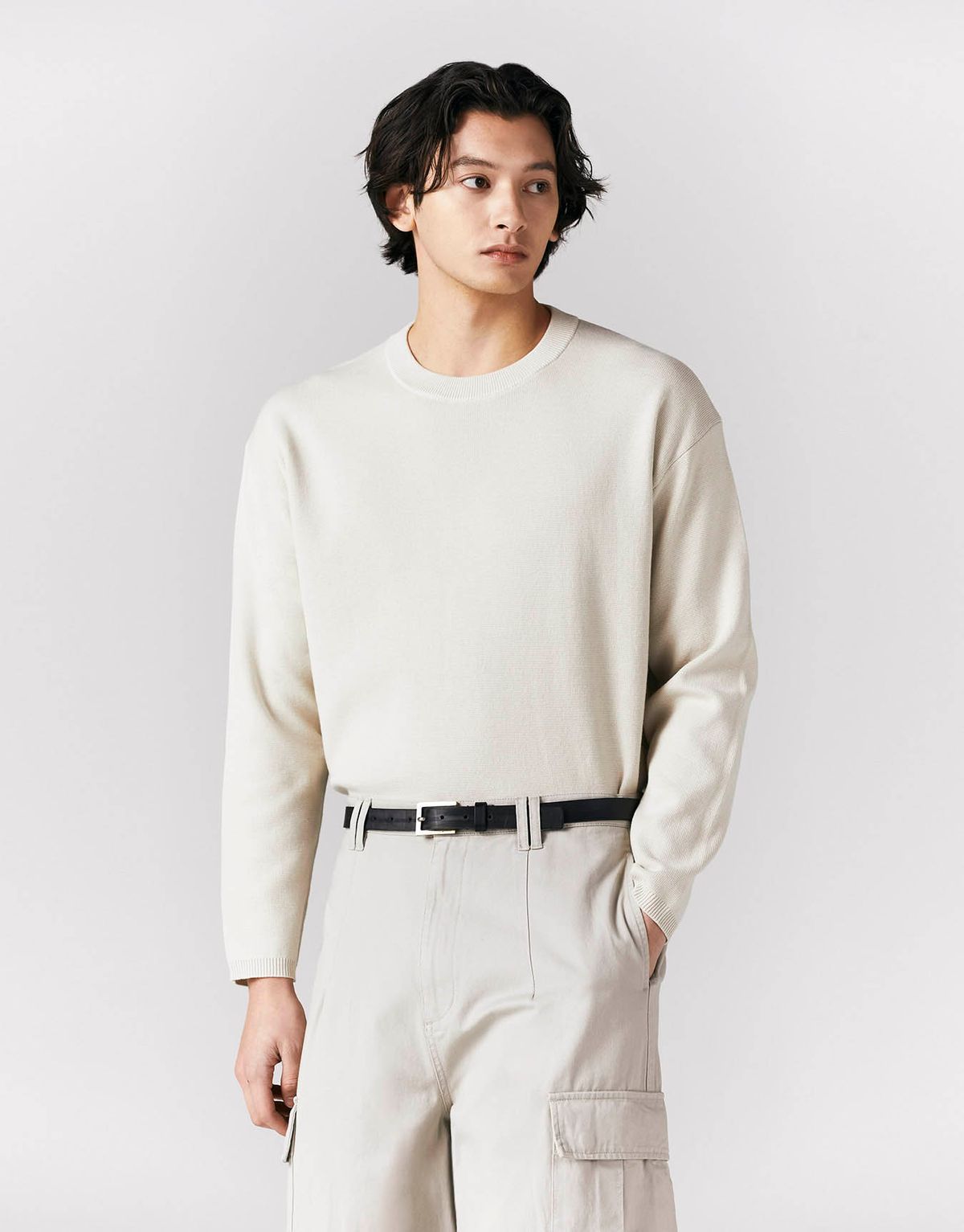 지오다노(GIORDANO) 하프밀란 크루넥 니트(12GG) 054504 [4color]