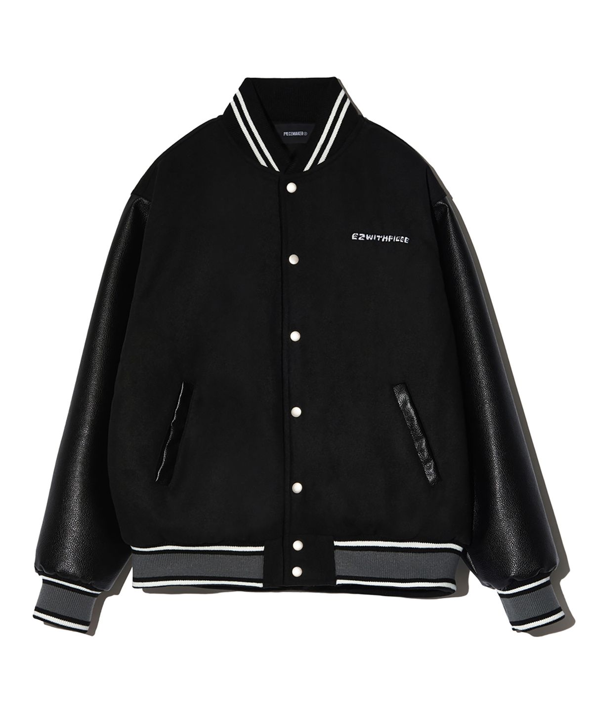 피스메이커(PIECE MAKER) TEETH VARSITY WOOL JACKET (BLACK)