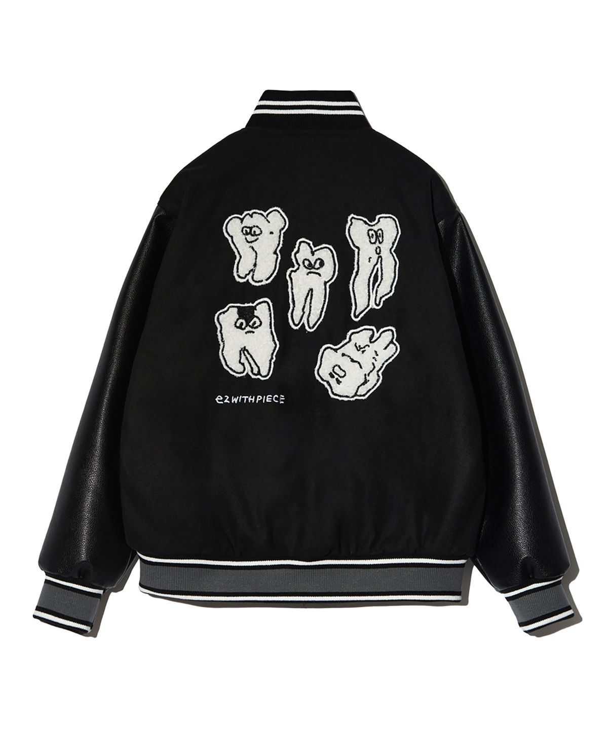 피스메이커(PIECE MAKER) TEETH VARSITY WOOL JACKET (BLACK)