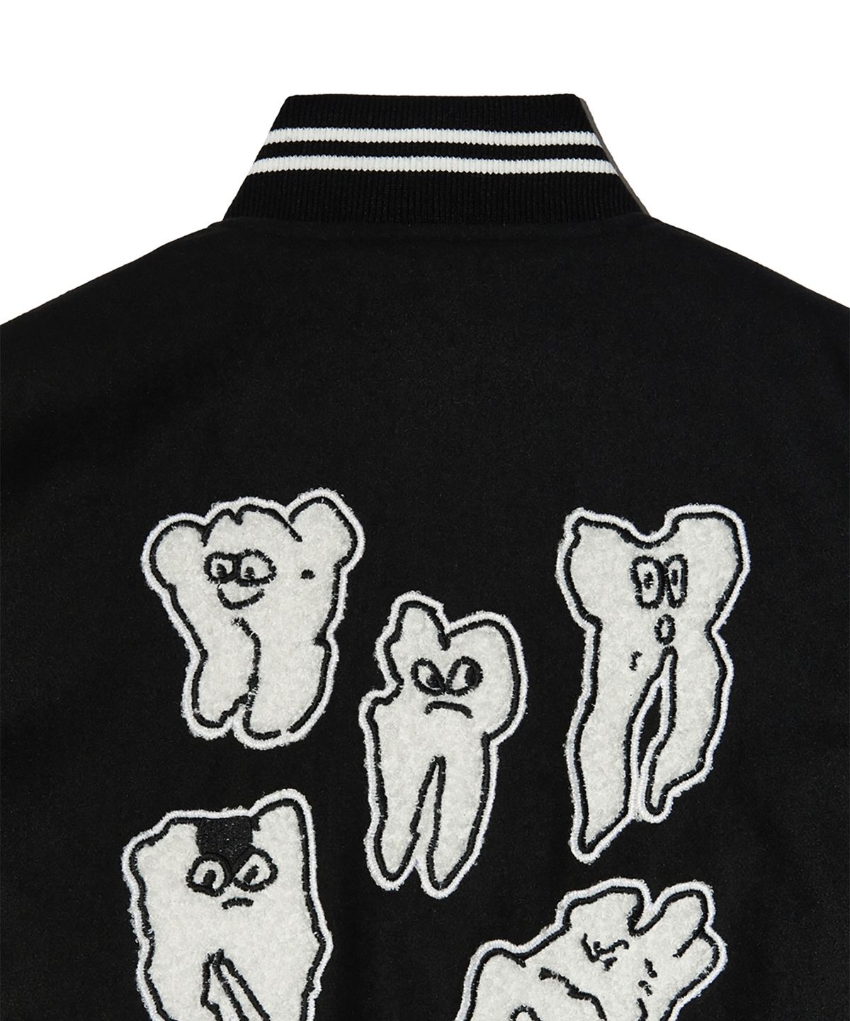 피스메이커(PIECE MAKER) TEETH VARSITY WOOL JACKET (BLACK)