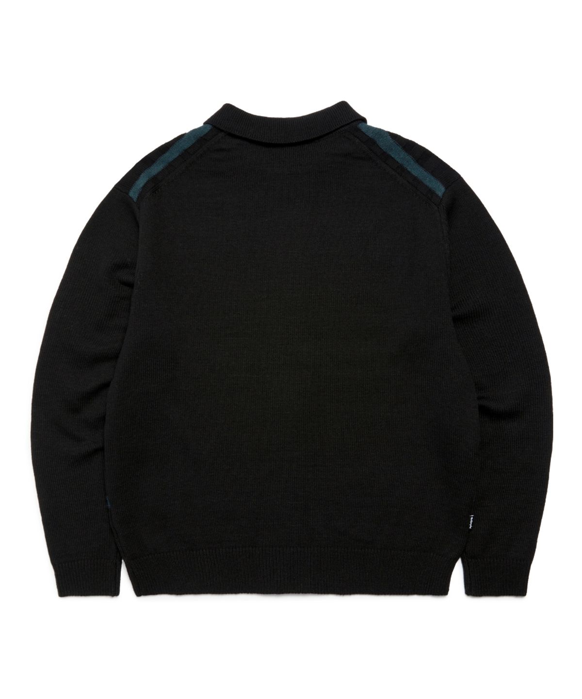 마크곤잘레스(MARK GONZALES) ANGEL STRIPE POLO KNIT CARDIGAN - BLACK