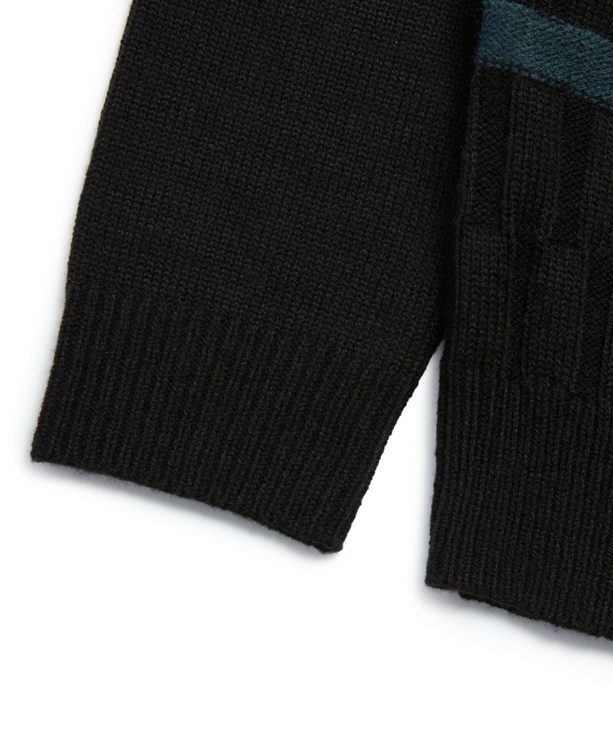마크곤잘레스(MARK GONZALES) ANGEL STRIPE POLO KNIT CARDIGAN - BLACK