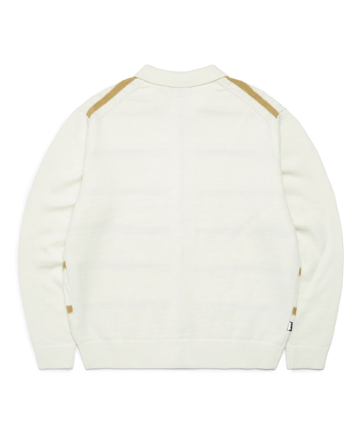 마크곤잘레스(MARK GONZALES) ANGEL STRIPE POLO KNIT CARDIGAN - IVORY