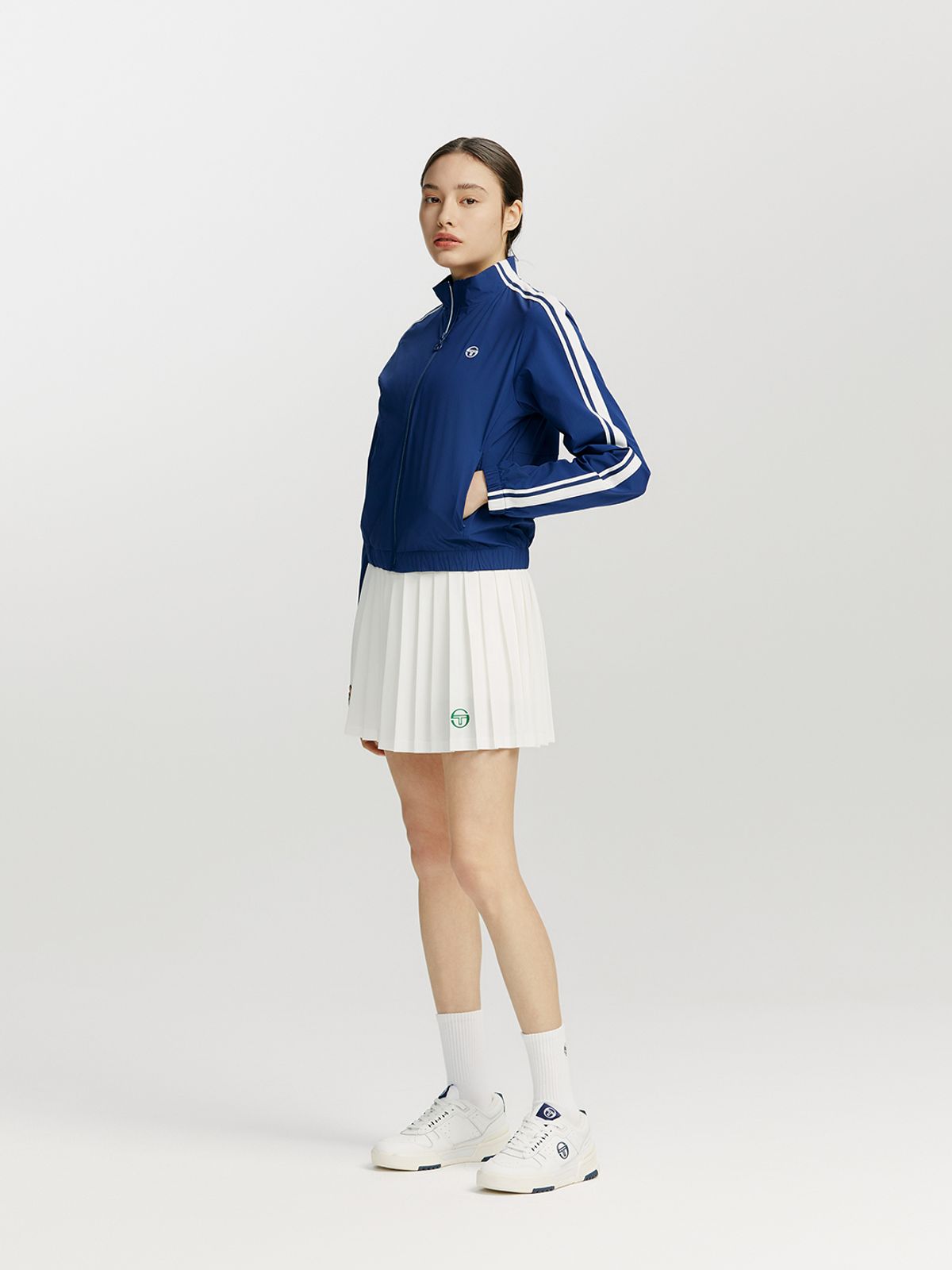 세르지오 타키니(SERGIO TACCHINI) W 고트 우븐 테이핑 자켓 (Navy)